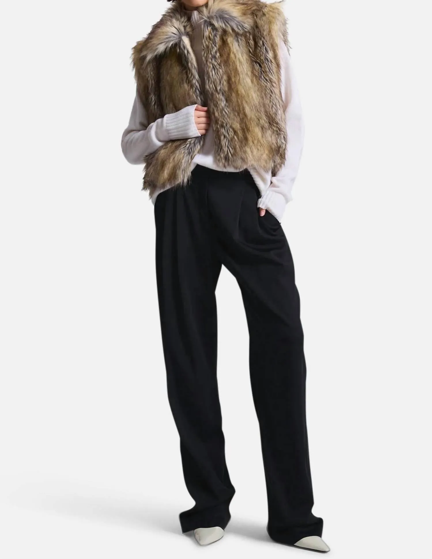Naya Fur Vest In Brown