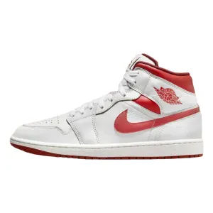 Nike Air Jordan 1 Mid SE White/Lobster-Dune Red-Sail  FJ3464-160 Grade-School