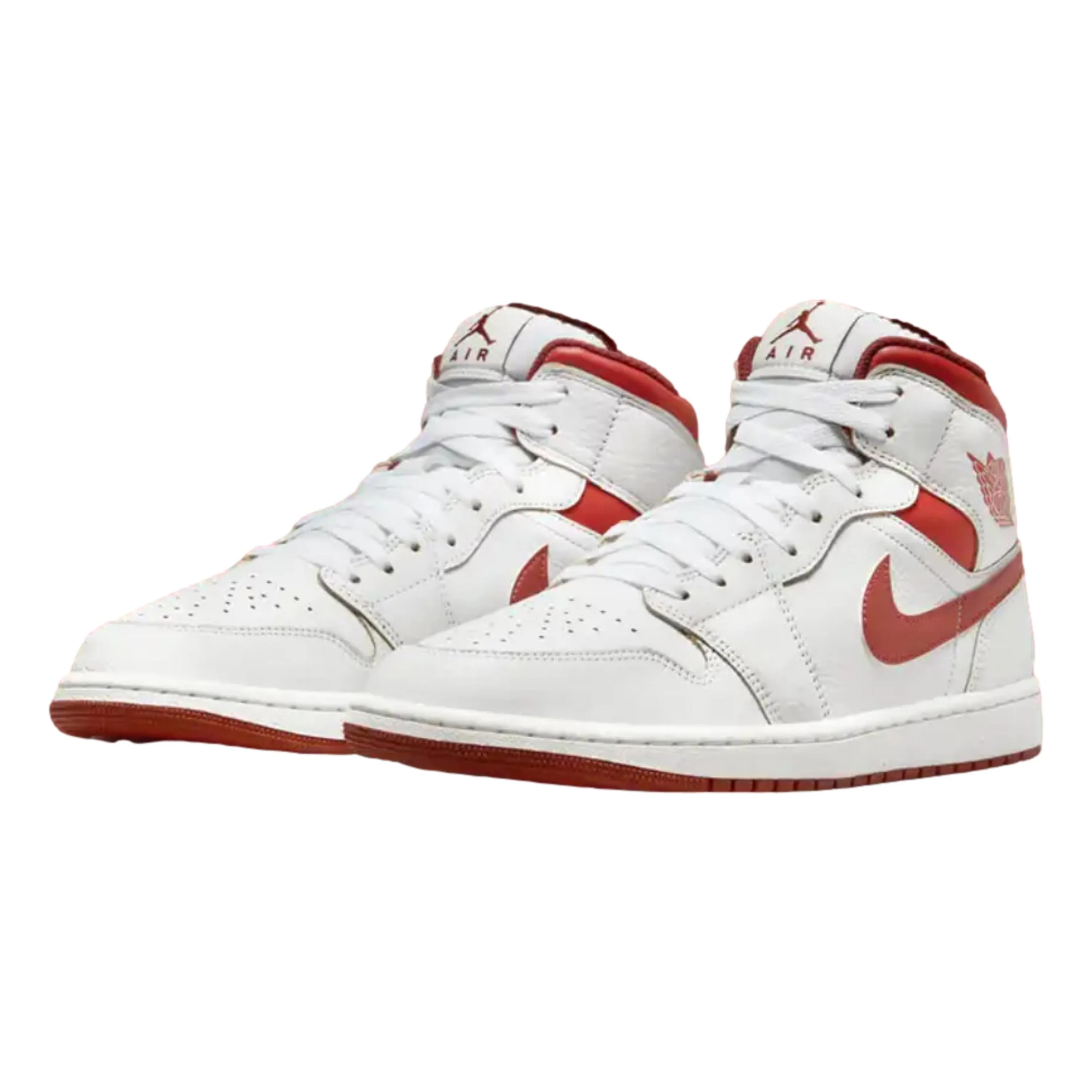 Nike Air Jordan 1 Mid SE White/Lobster-Dune Red-Sail  FJ3464-160 Grade-School