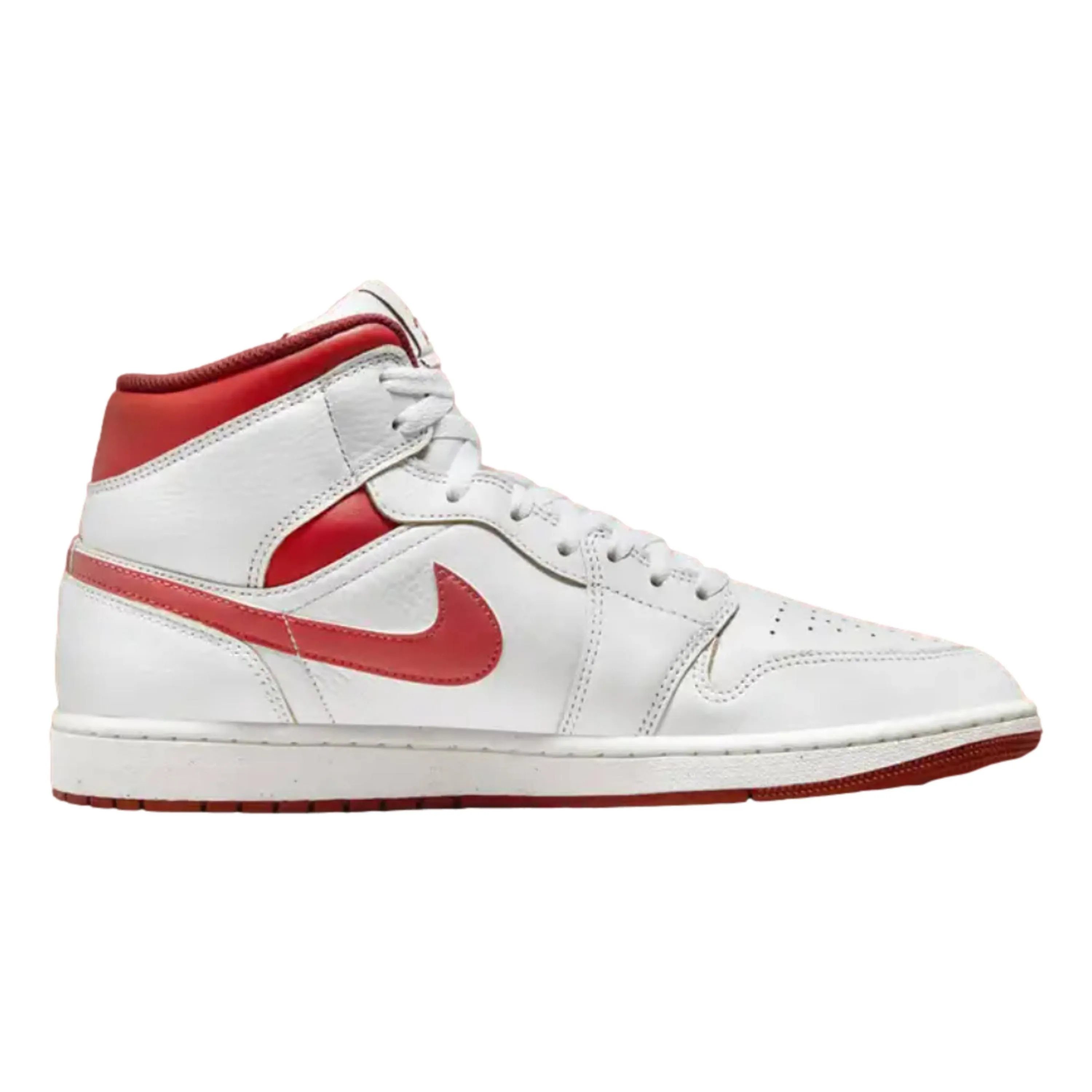 Nike Air Jordan 1 Mid SE White/Lobster-Dune Red-Sail  FJ3464-160 Grade-School
