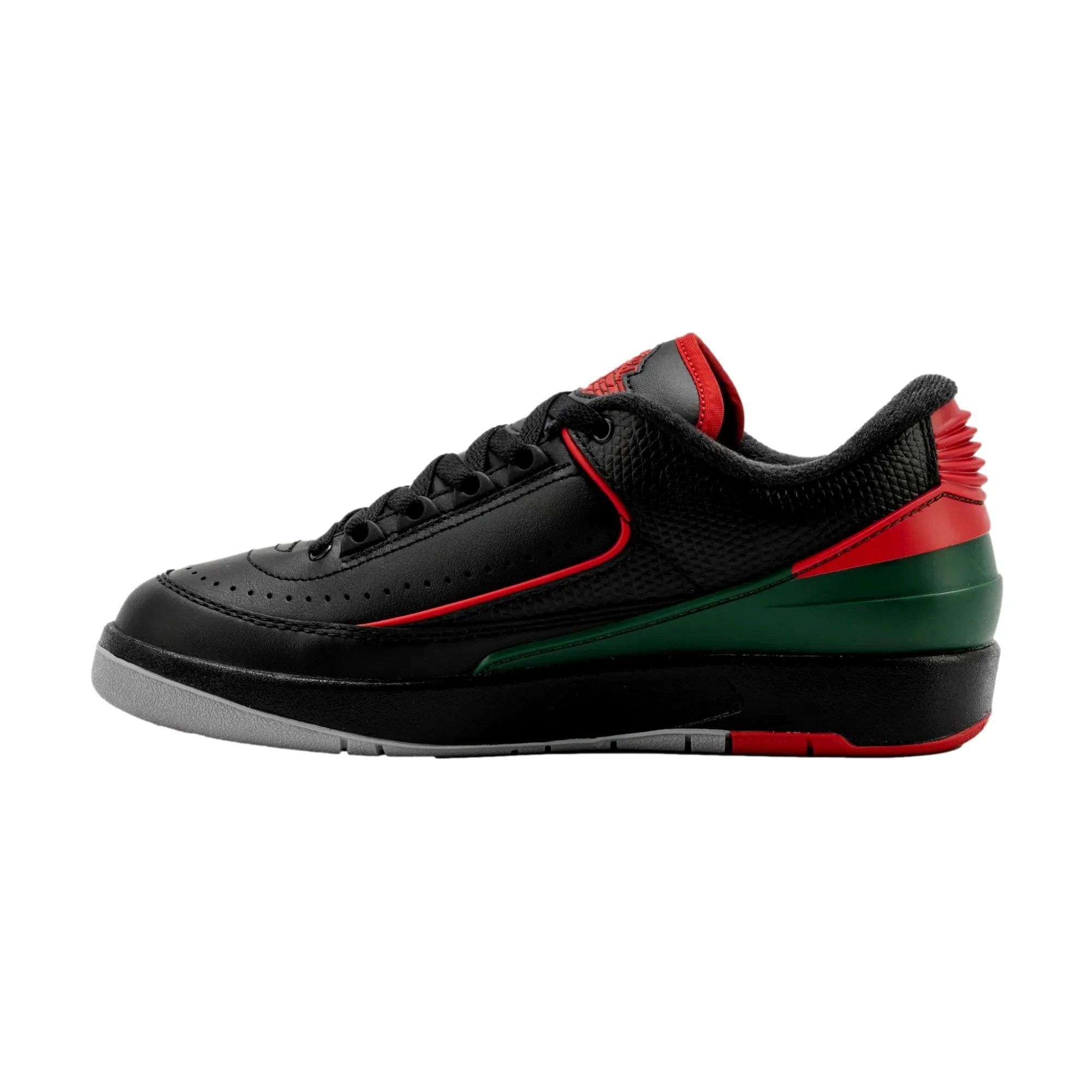 Nike Air Jordan 2 Retro Low Black/Fire Red-Fir-Cement Grey  FJ6869-006 Grade-School