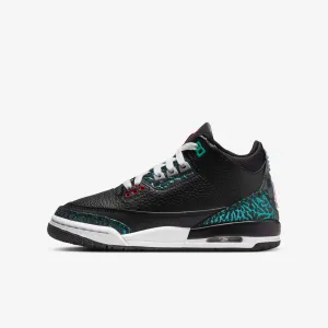 Nike Air Jordan 3 Retro Black/Siren Red-Hyper Jade  FV5437-001 Grade-School