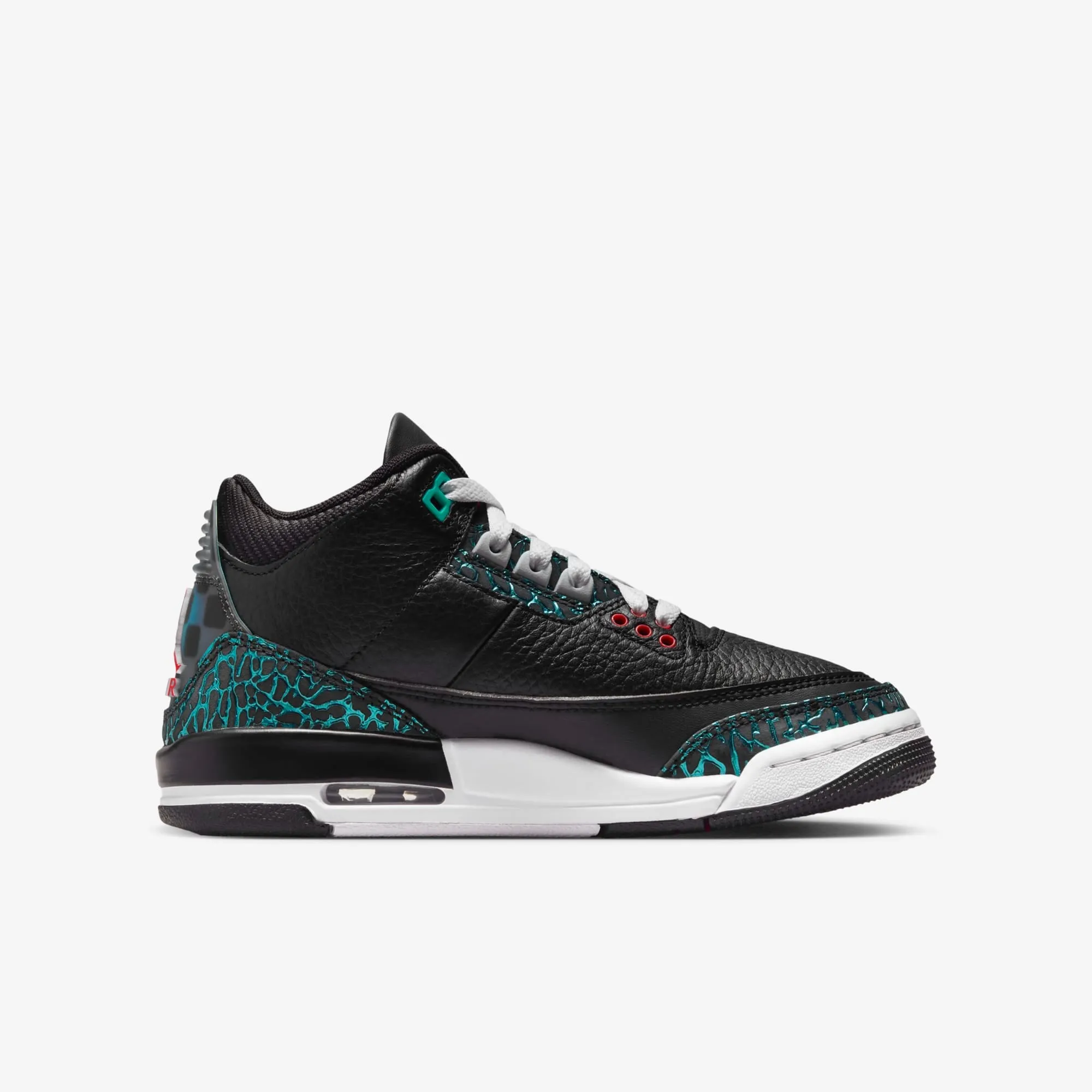 Nike Air Jordan 3 Retro Black/Siren Red-Hyper Jade  FV5437-001 Grade-School