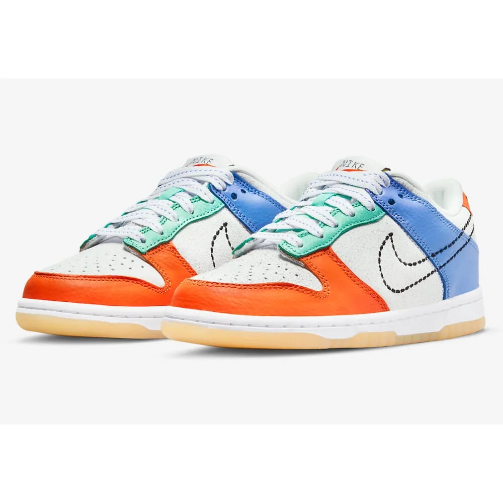 Nike Dunk Low White/Black-Safety Orange  DX3363-100 Grade-School