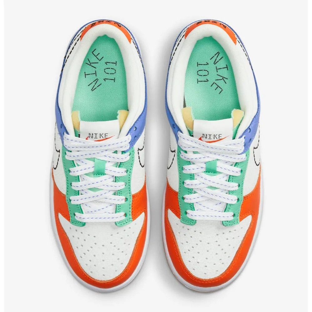 Nike Dunk Low White/Black-Safety Orange  DX3363-100 Grade-School