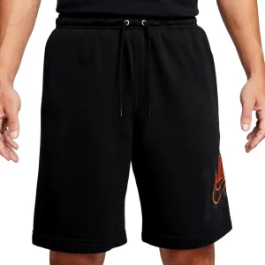 Nike French Terry Shorts Black/Orange  FV5136-010 Men's