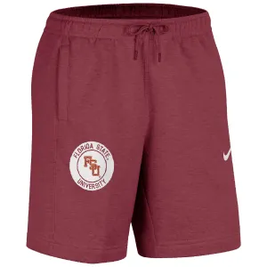 Nike Men's Vault Stacked FSU/Florida State University Circle Design NSW SB Short - Garnet
