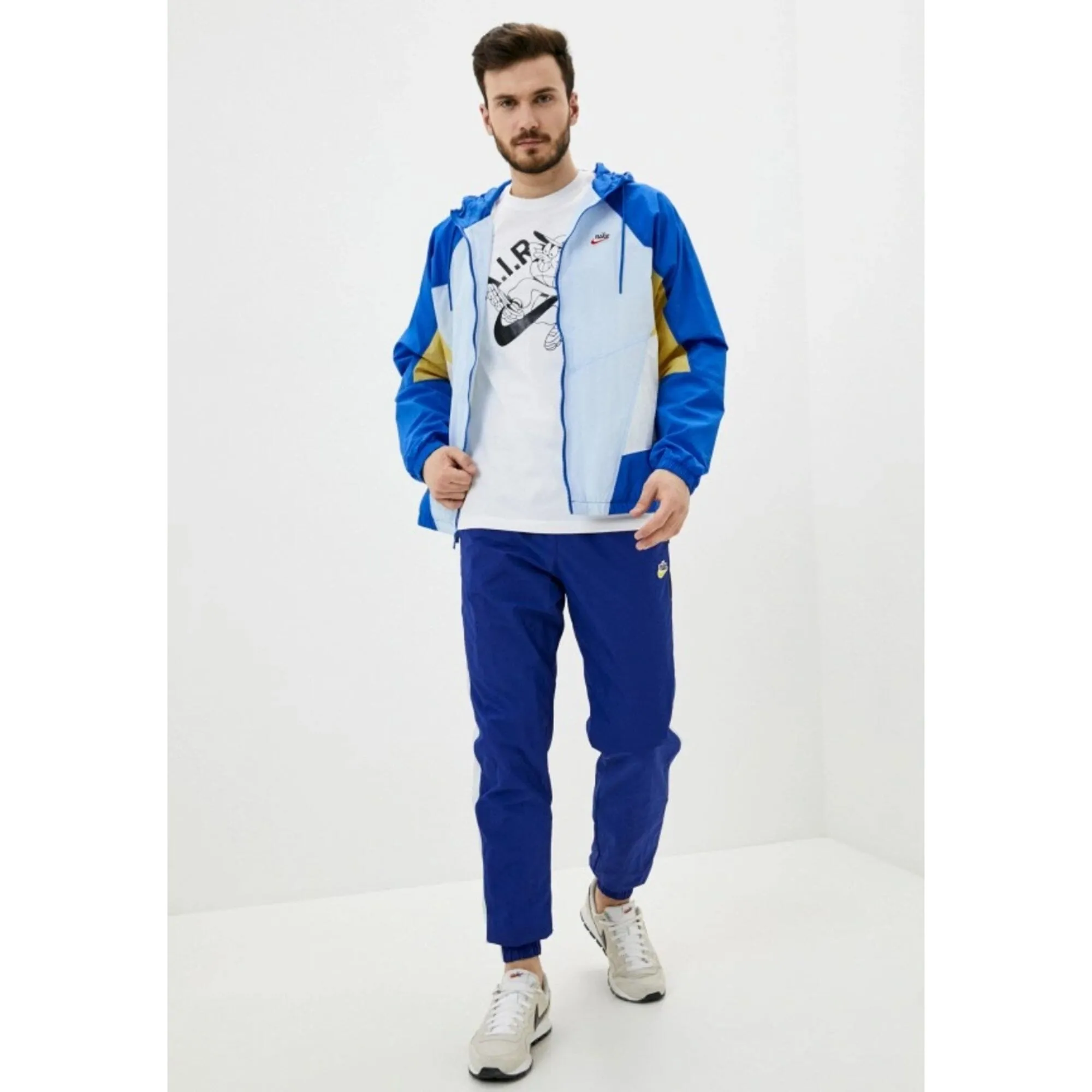 Nike Sportswear Heritage Windrunner Pants Blue/Yellow  CJ5484-455 Men's