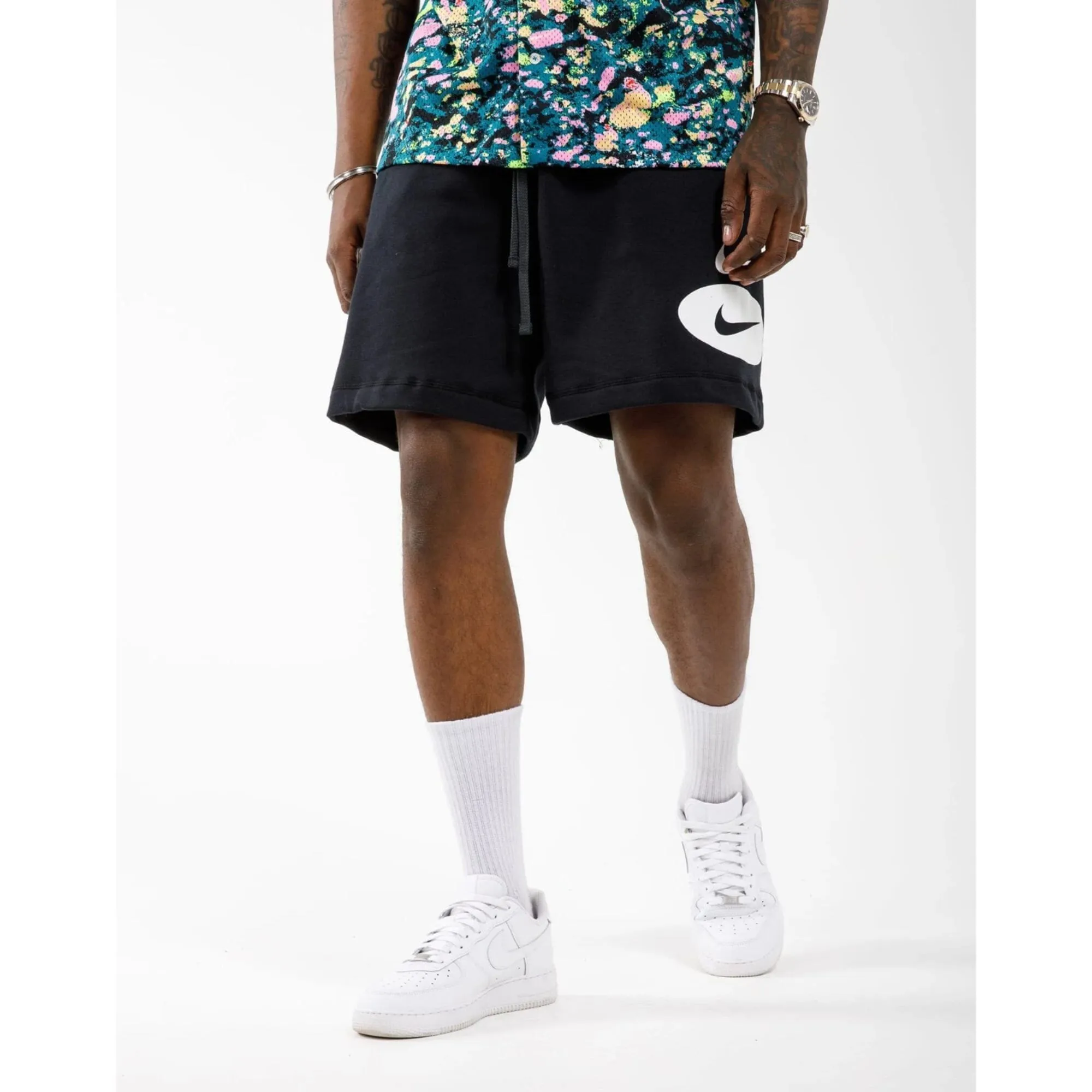 Nike Swoosh League Shorts Black/White  DM5469-010 Men's