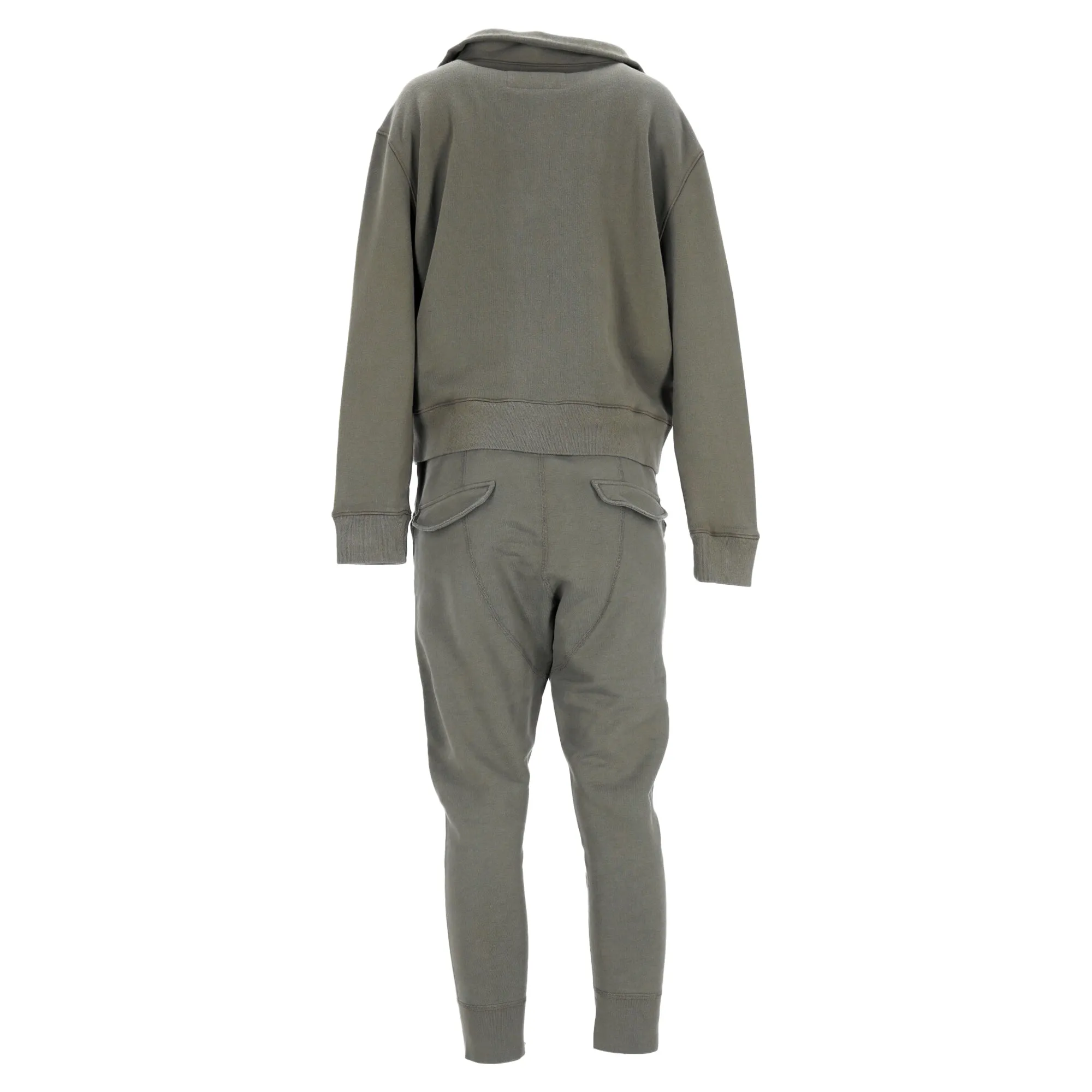 Nili Lotan Bentley Half Zip Sweatshirt and Pants in Green Cotton