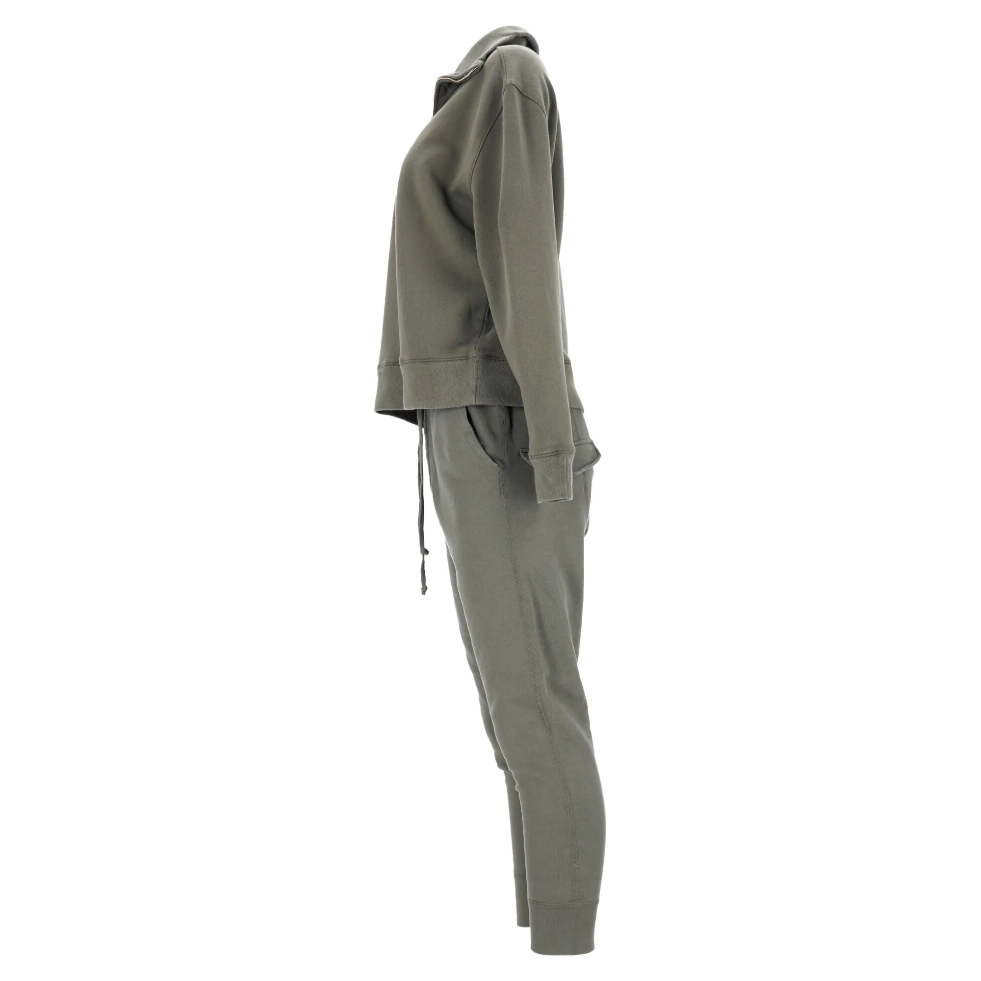 Nili Lotan Bentley Half Zip Sweatshirt and Pants in Green Cotton