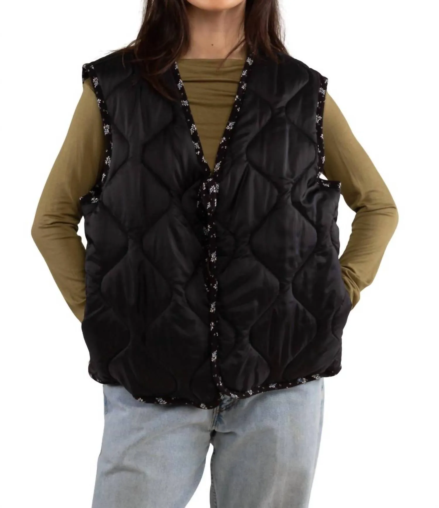 Nubi Quilted Vest In Black