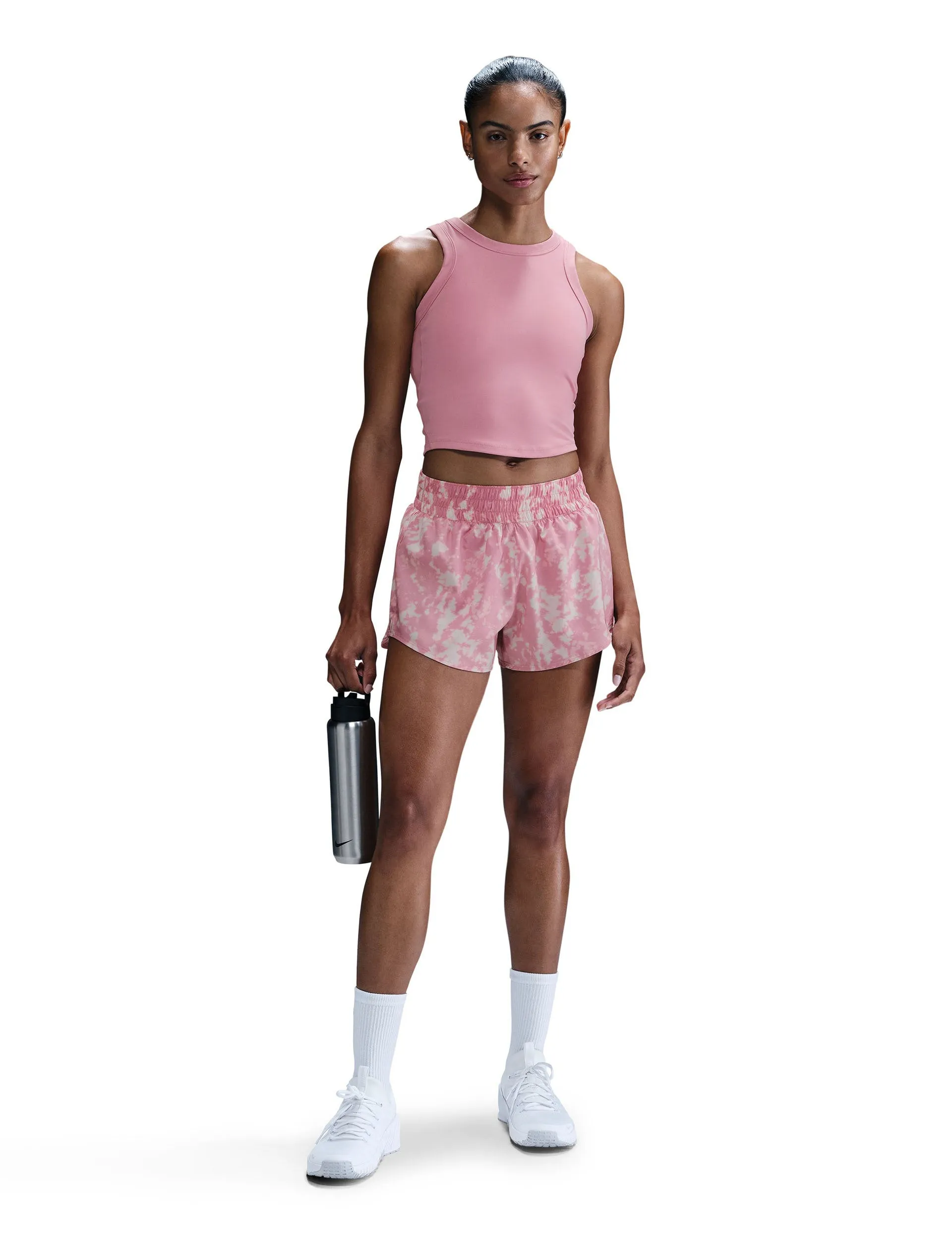 One Fitted Dri-FIT Cropped Tank Top - Elemental Pink/Black