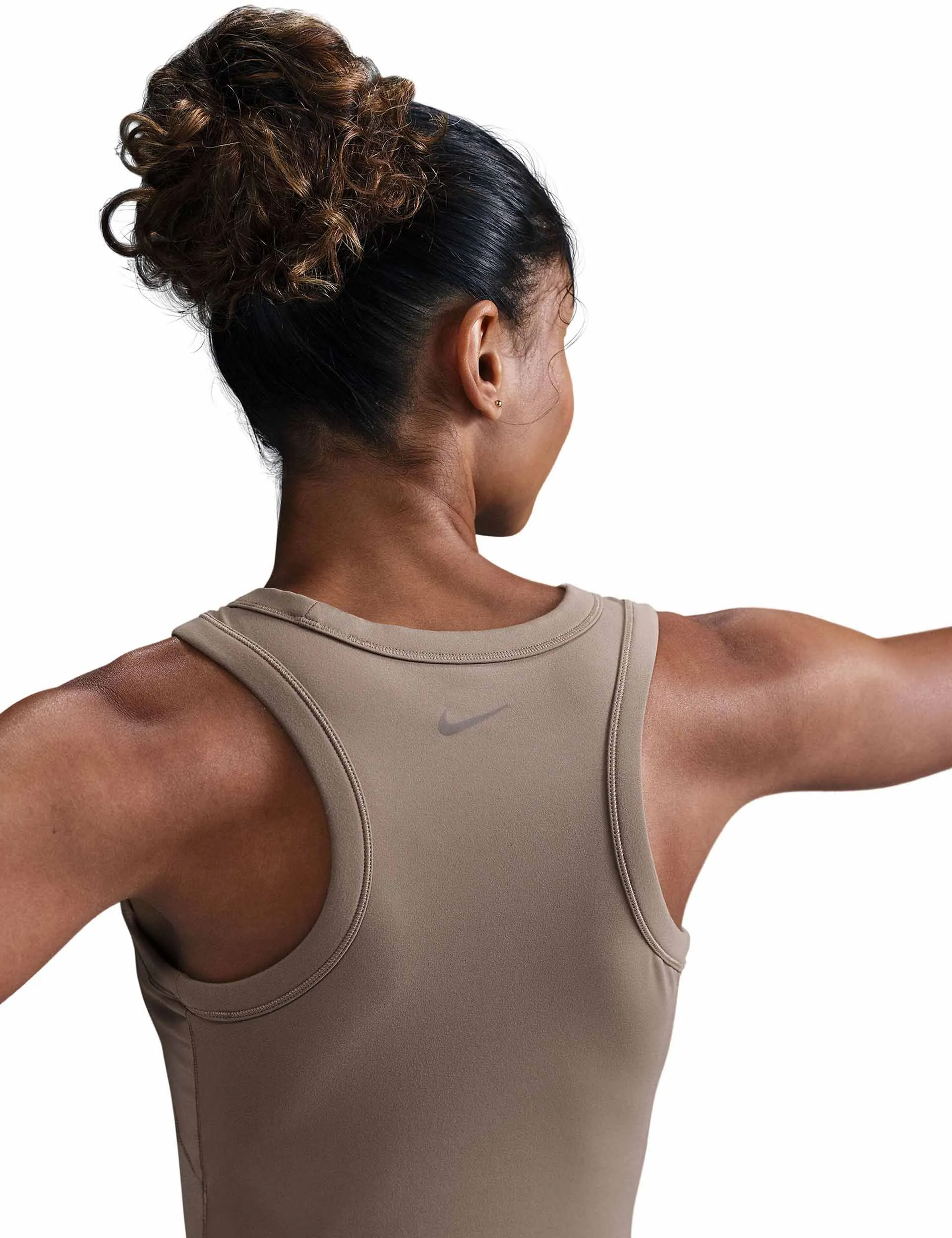 One Fitted Dri-FIT Cropped Tank Top - Mink Brown/Black