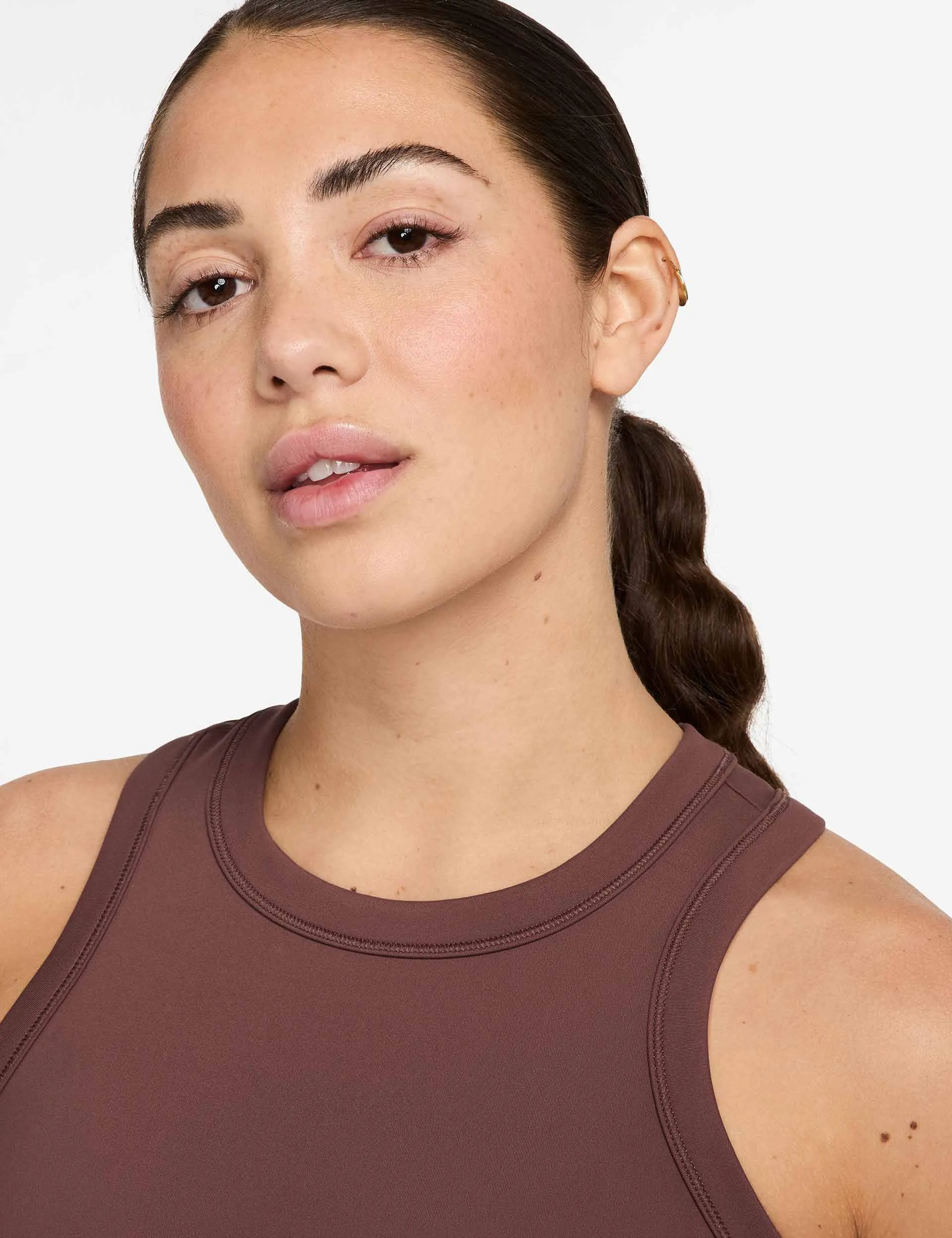 One Fitted Dri-FIT Cropped Tank Top - Red Sepia/Black