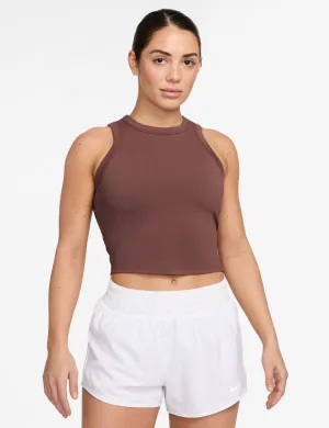 One Fitted Dri-FIT Cropped Tank Top - Red Sepia/Black