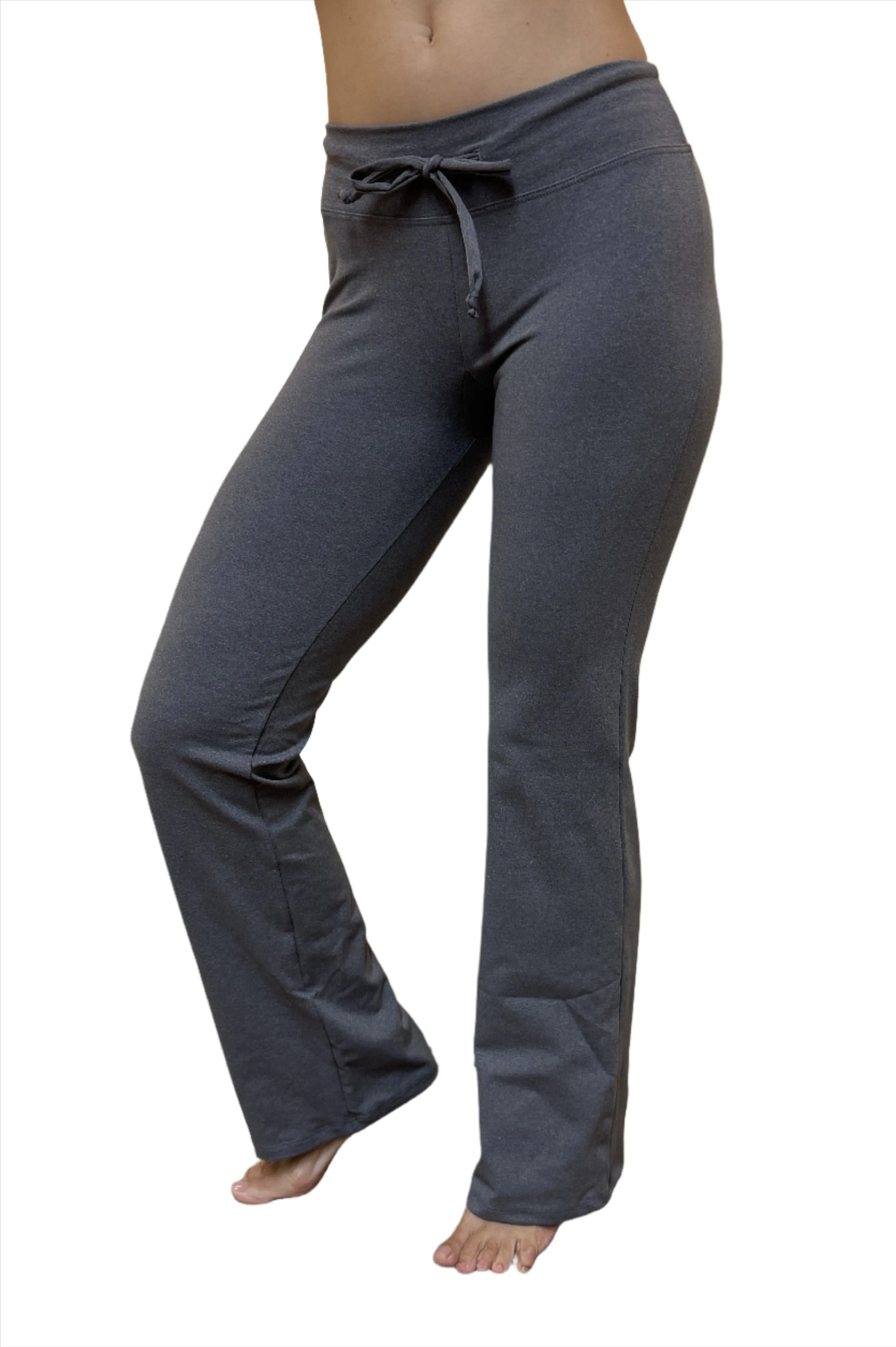 One Step Ahead Brushed Supplex Fitted Drawstring Bootcut Pant D222