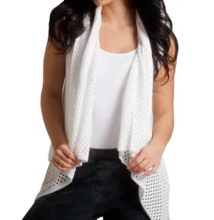 Open Weaved Vest In White