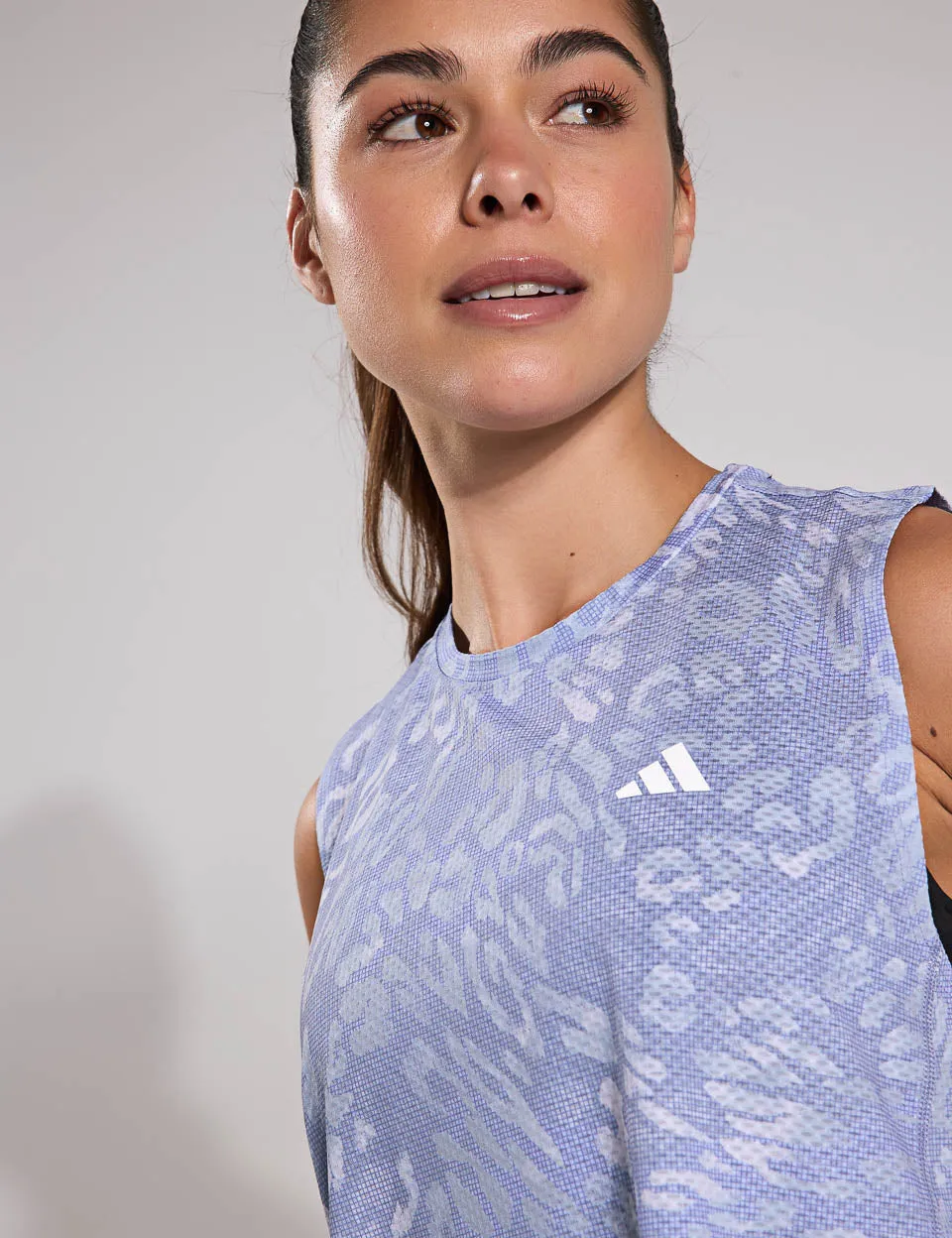 Own the Run CLIMACOOL 3-Stripes Tank Top - Dash Grey/Violet Tone