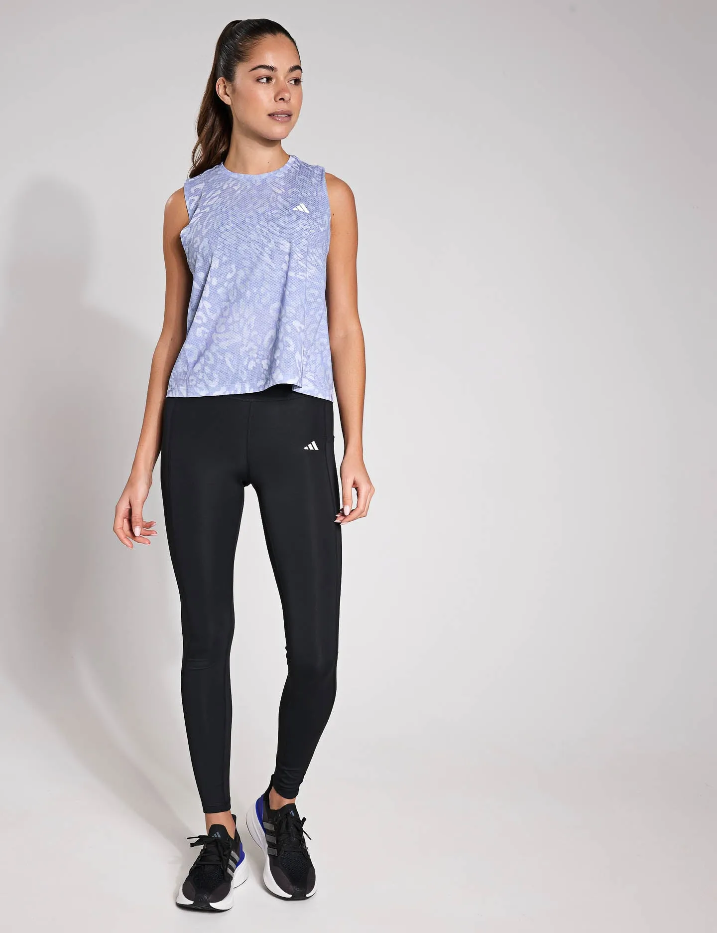 Own the Run CLIMACOOL 3-Stripes Tank Top - Dash Grey/Violet Tone