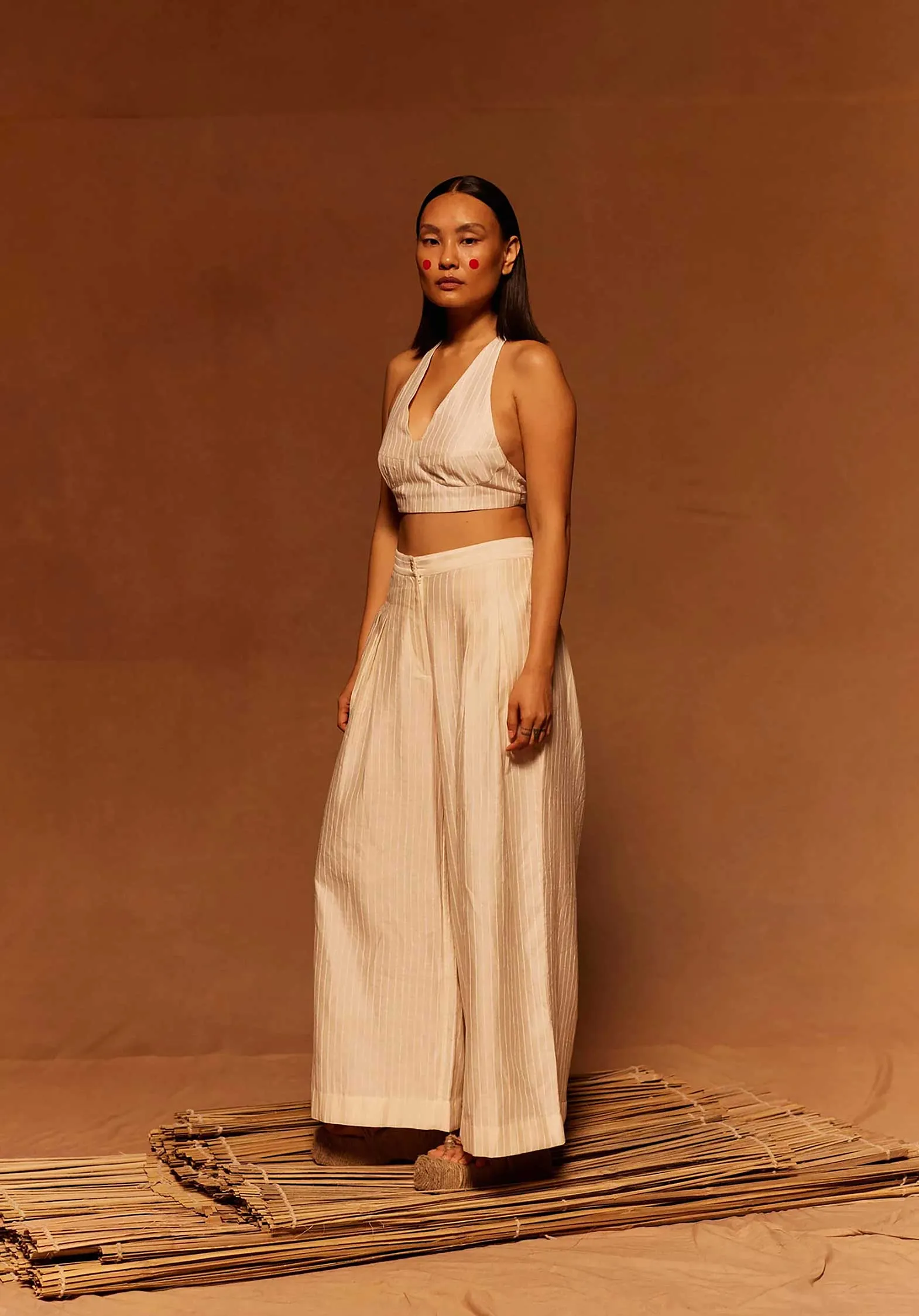 Pants Shunkan Pleated Ivory