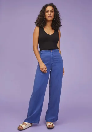 Pants Tulum Tencel Po1123-231 Bleu-Garage