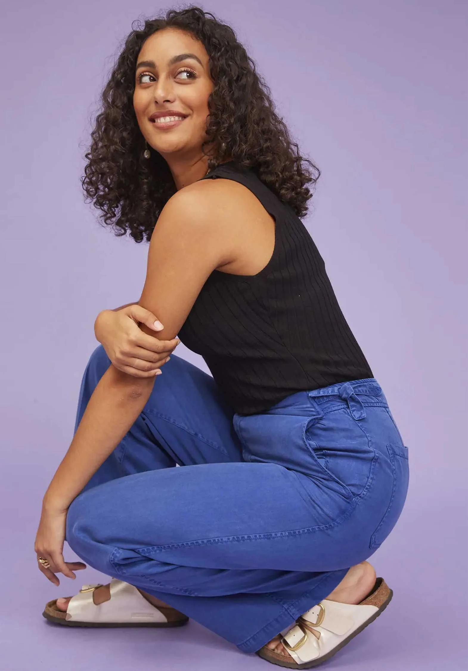 Pants Tulum Tencel Po1123-231 Bleu-Garage