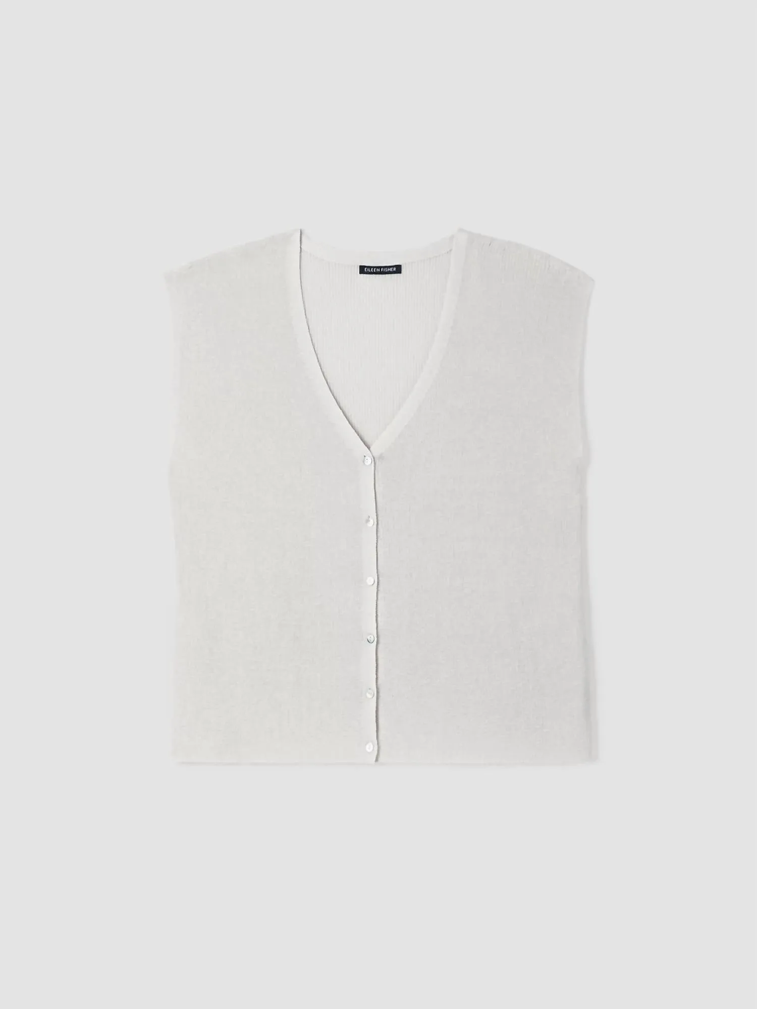 Peruvian Organic Cotton Crepe Vest In Bone