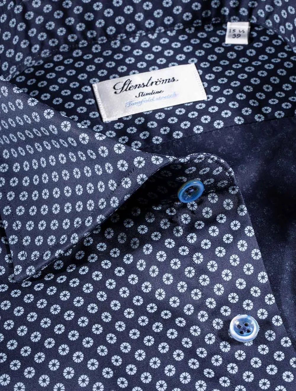 Pinwheel Slimline Shirt Navy