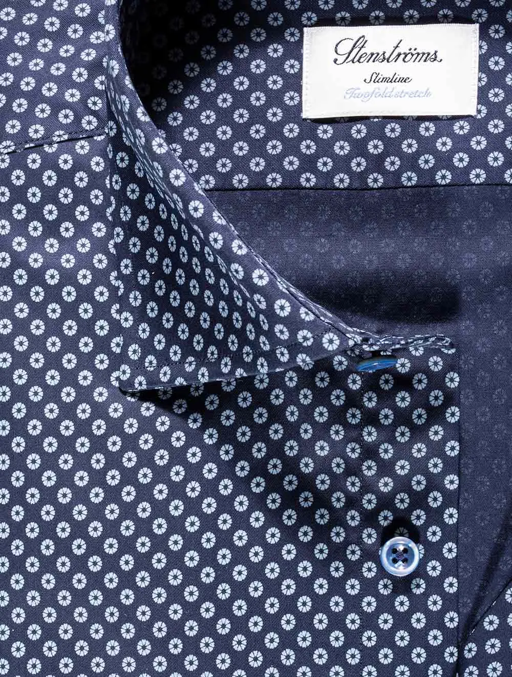 Pinwheel Slimline Shirt Navy