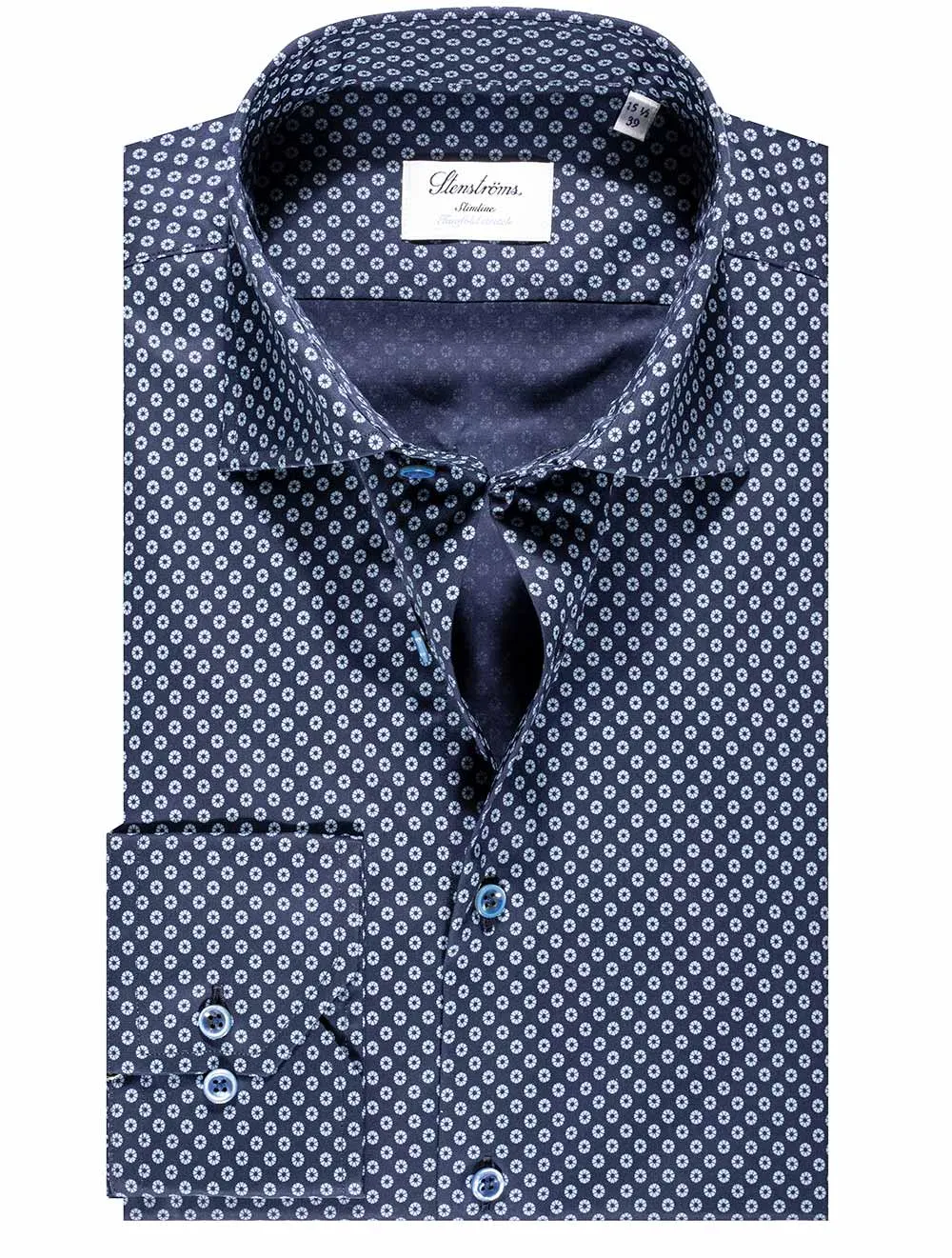 Pinwheel Slimline Shirt Navy