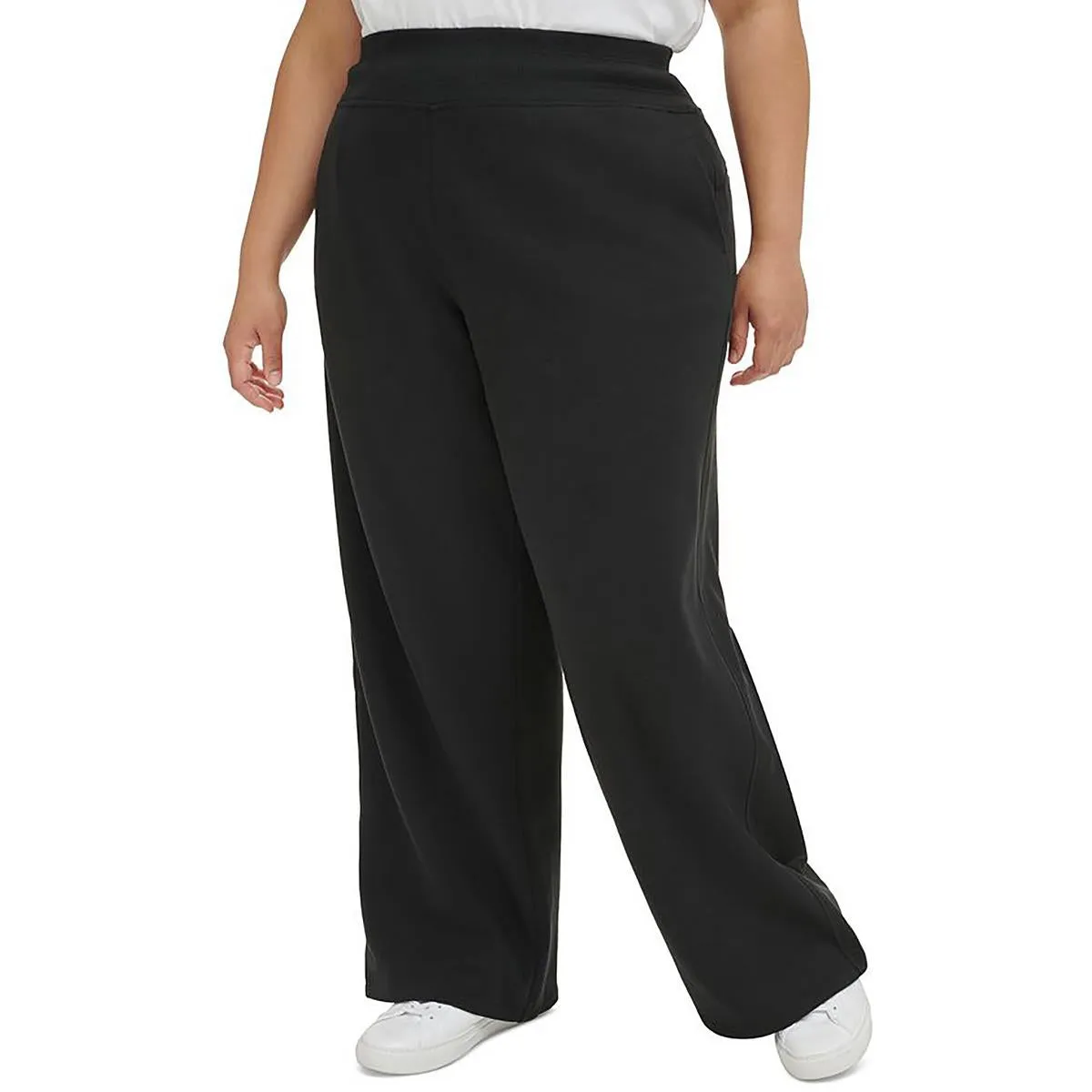 Plus Womens Wide Leg Fitness Sweatpants