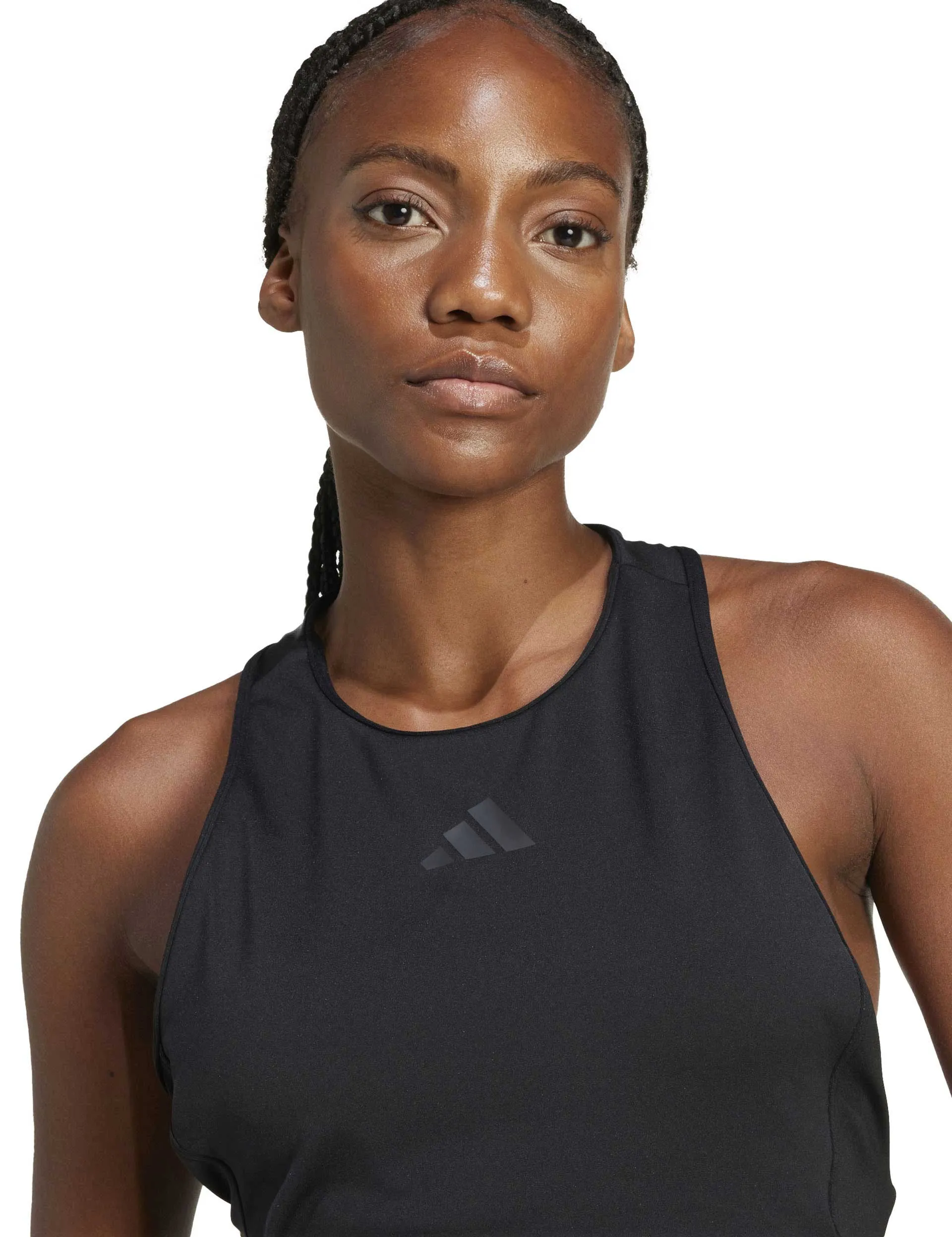 Power 3-Stripes Racerback Bra Tank Top - Black