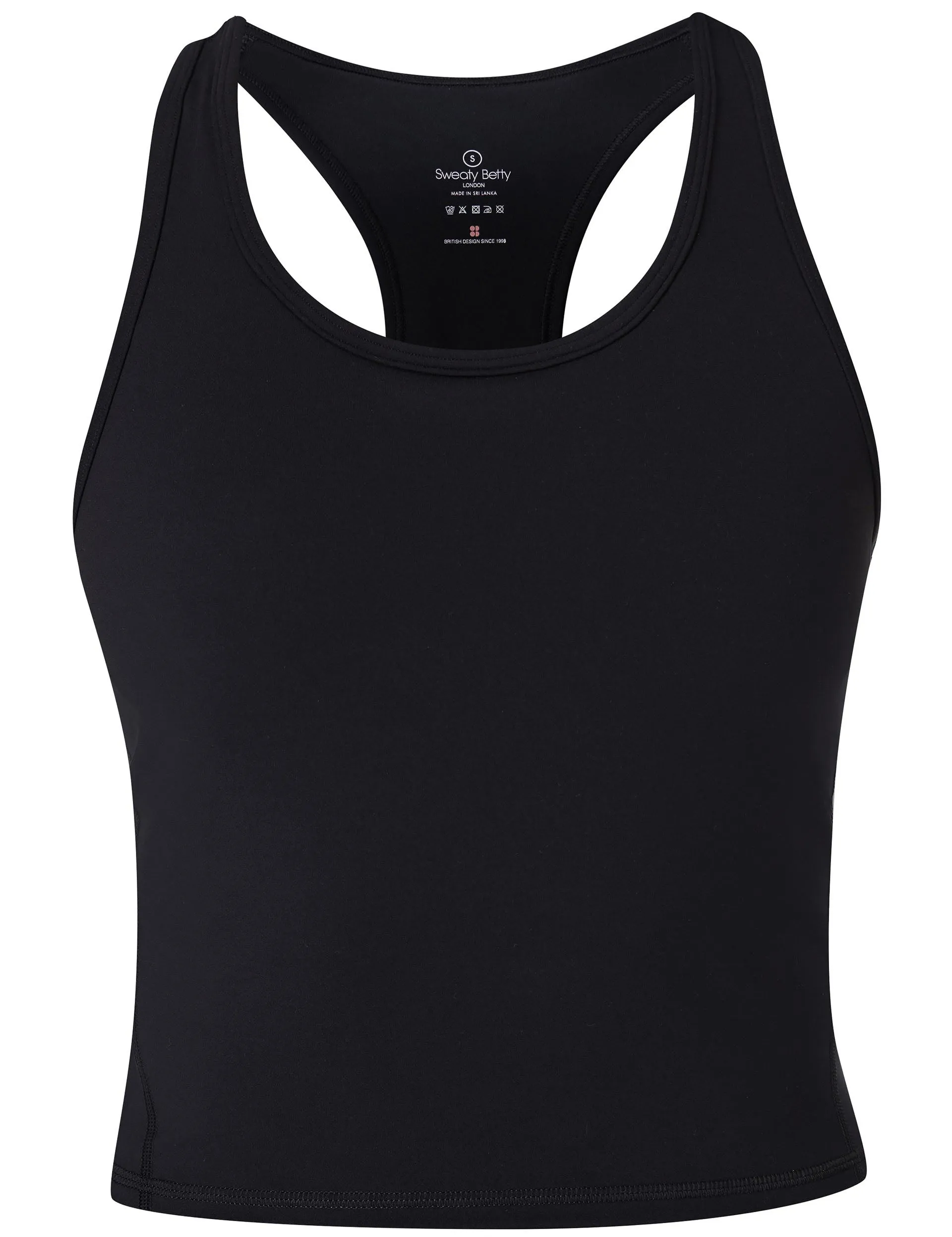Power Medium Impact Crop Gym Tank - Black