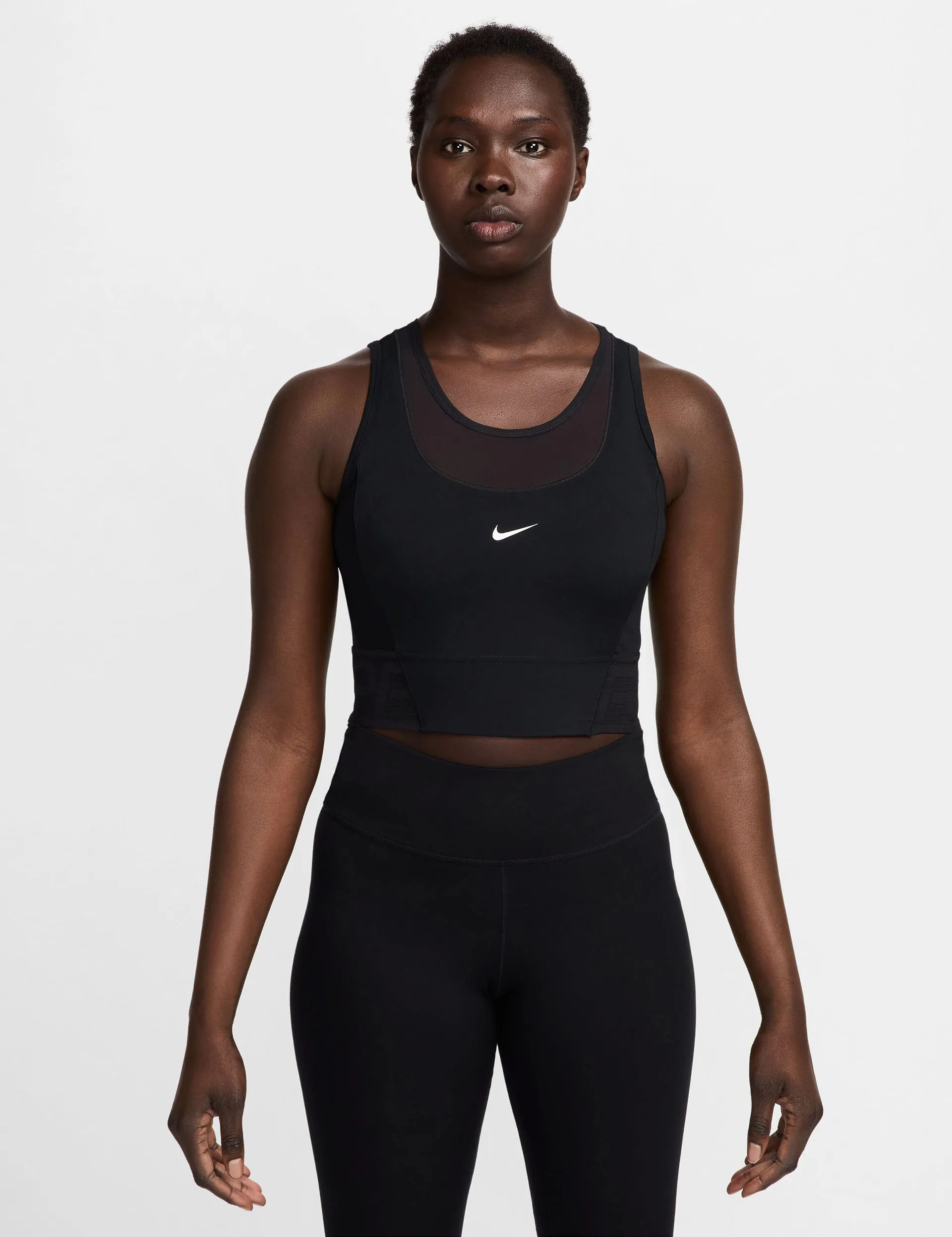 Pro Dri-FIT Cropped Tank Top - Black/White