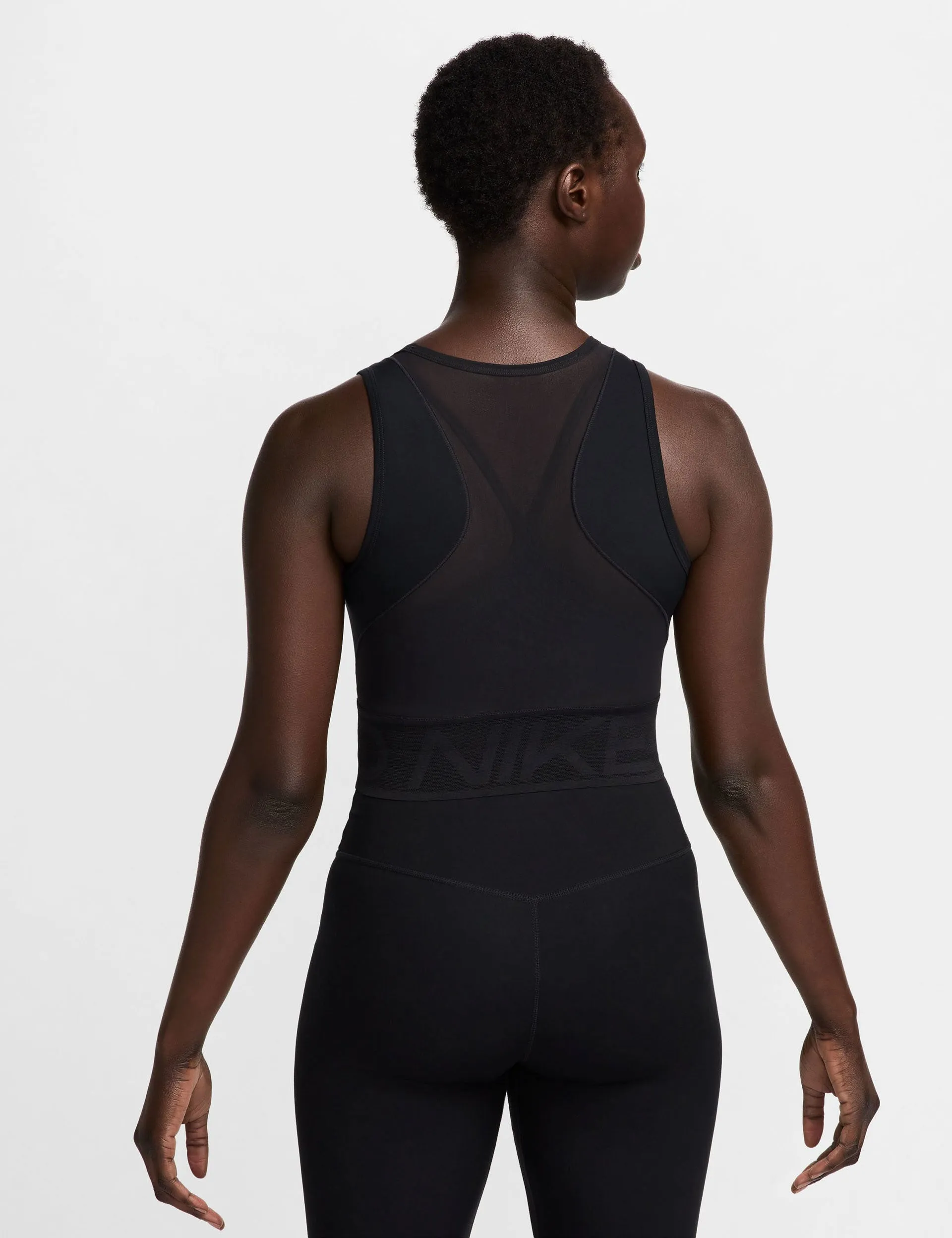 Pro Dri-FIT Cropped Tank Top - Black/White