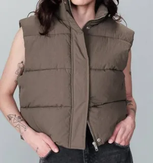 Puffer Vest In Olive