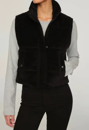 Puffer Vest In Stretch Velvet