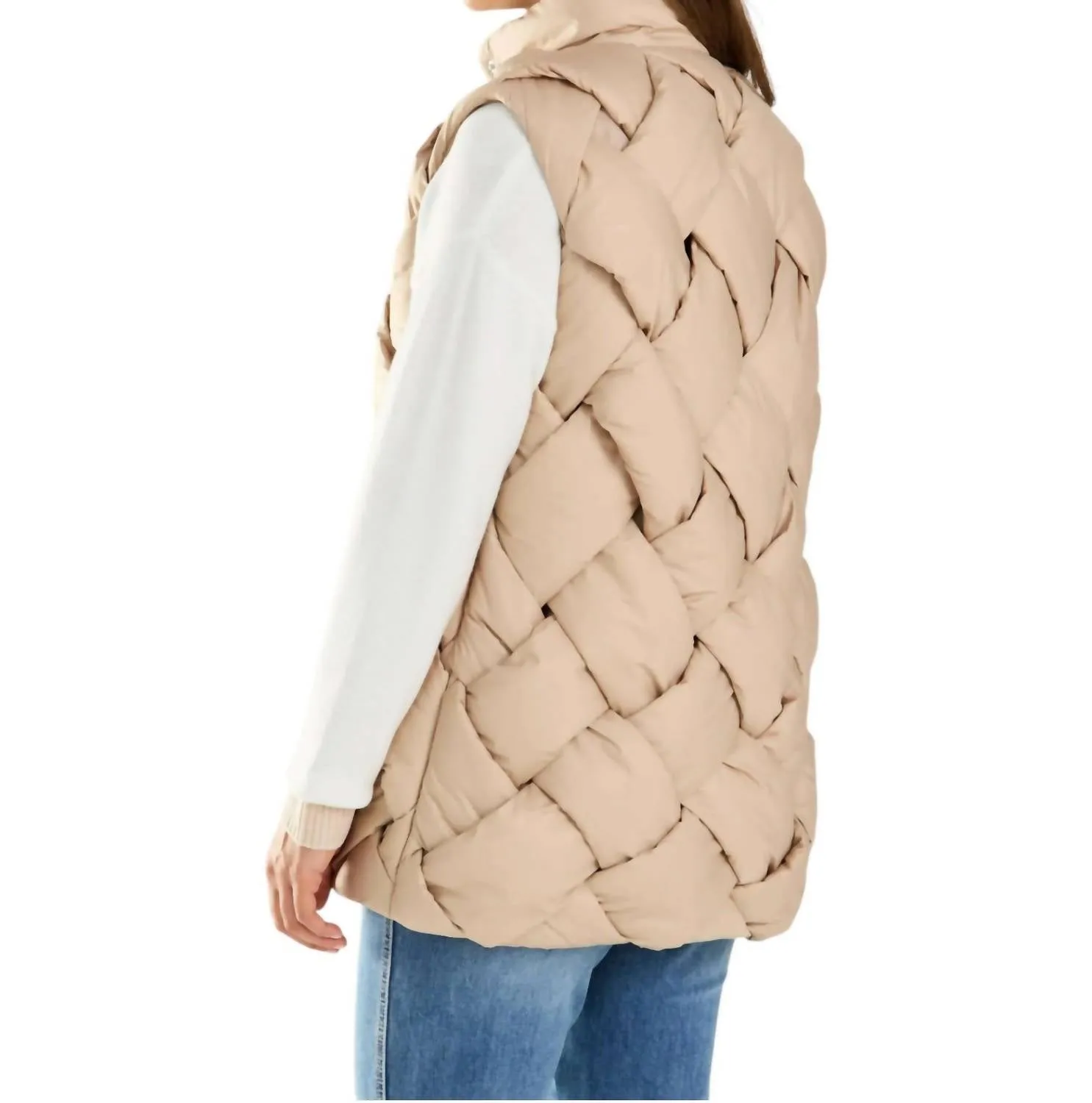 Puffy Vest In Caffe Latte