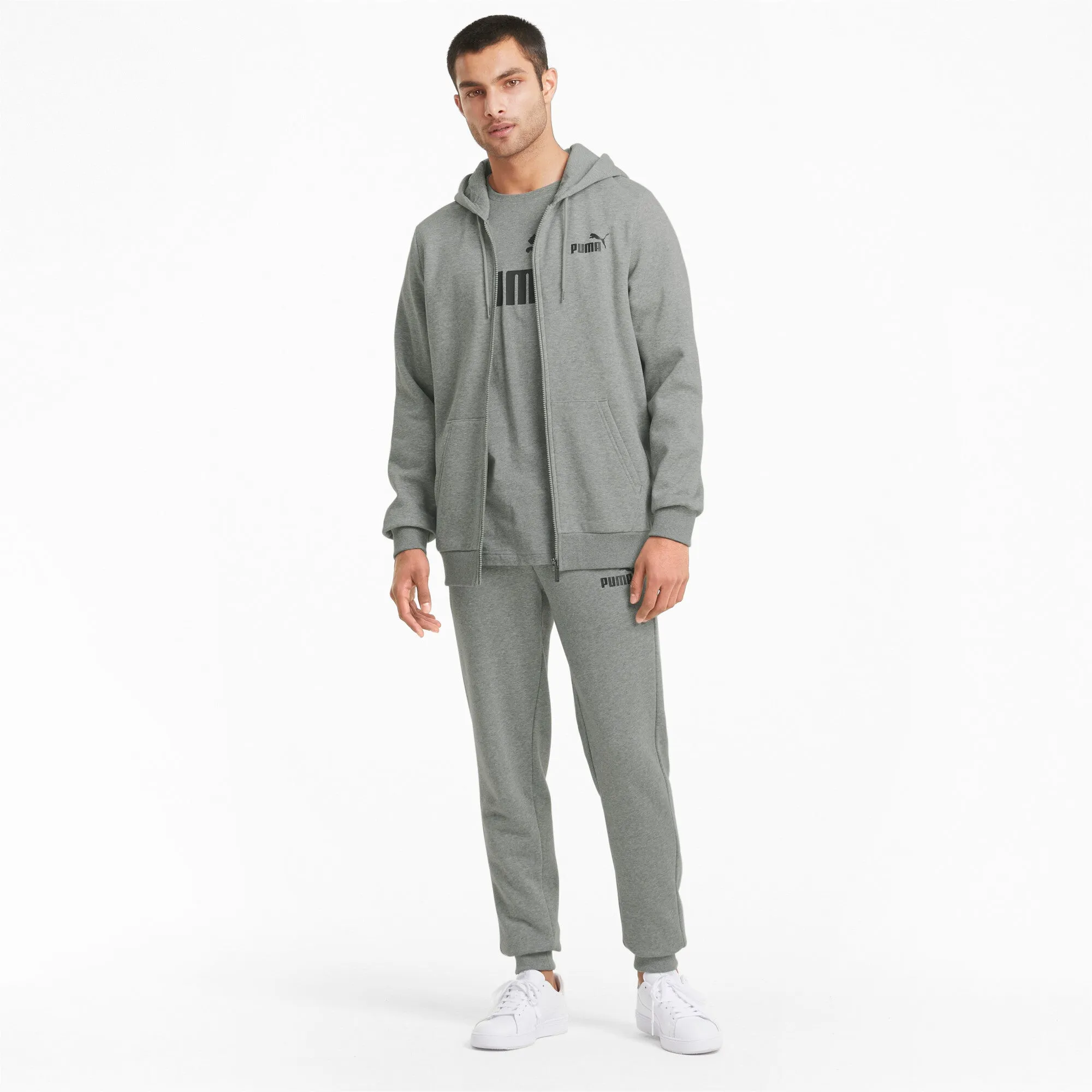 PUMA Men's Essentials Full-Zip Logo Hoodie Men