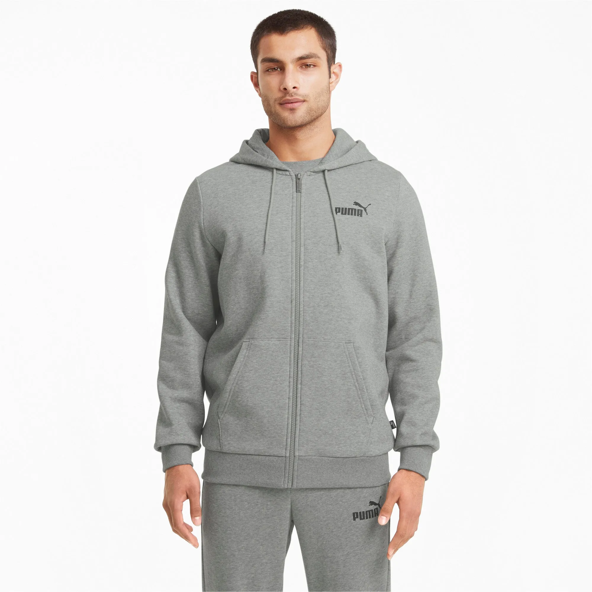 PUMA Men's Essentials Full-Zip Logo Hoodie Men