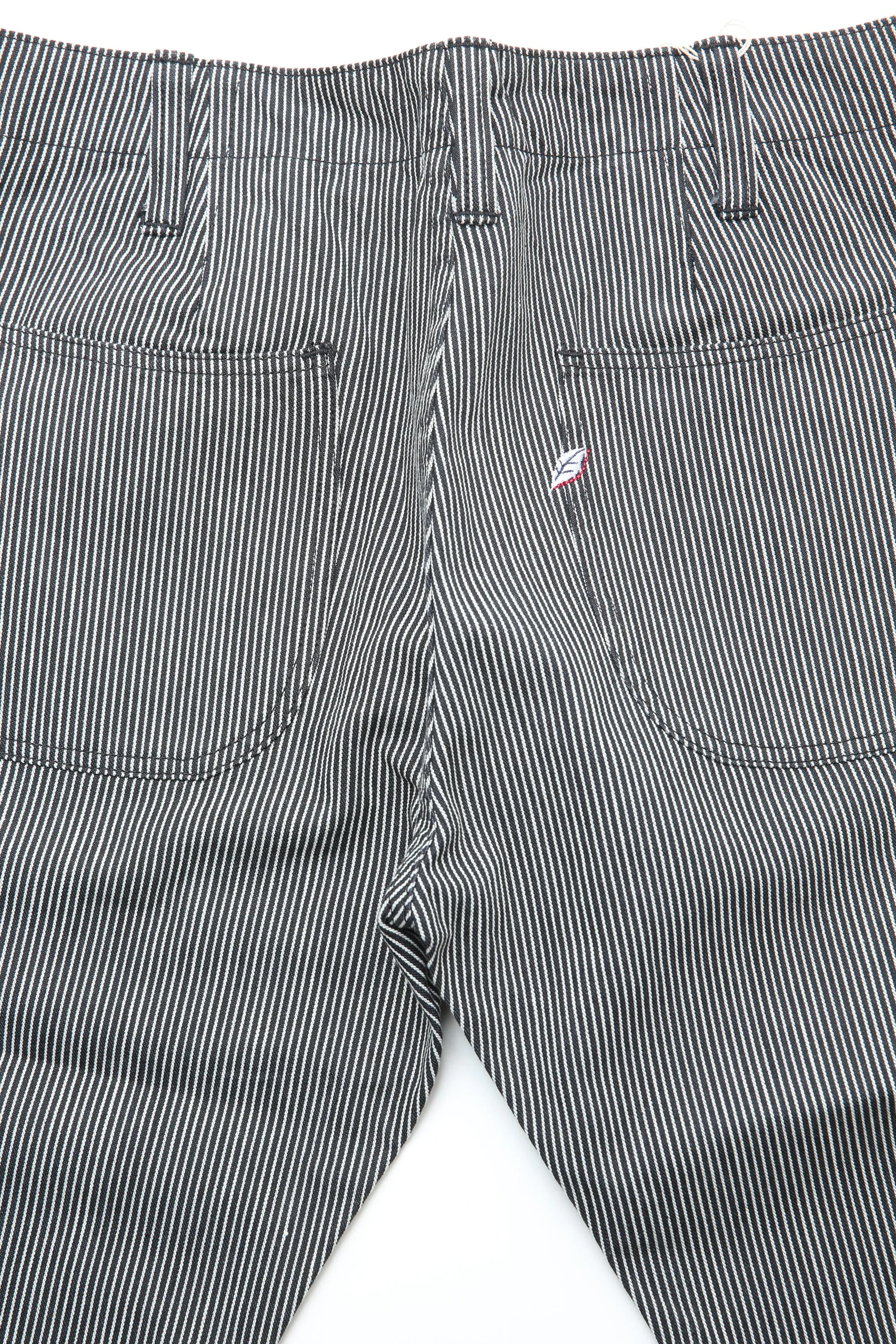 Pure Blue Japan [1174-BK] Men's Woven Hickory Stripe Utility Pants - Black