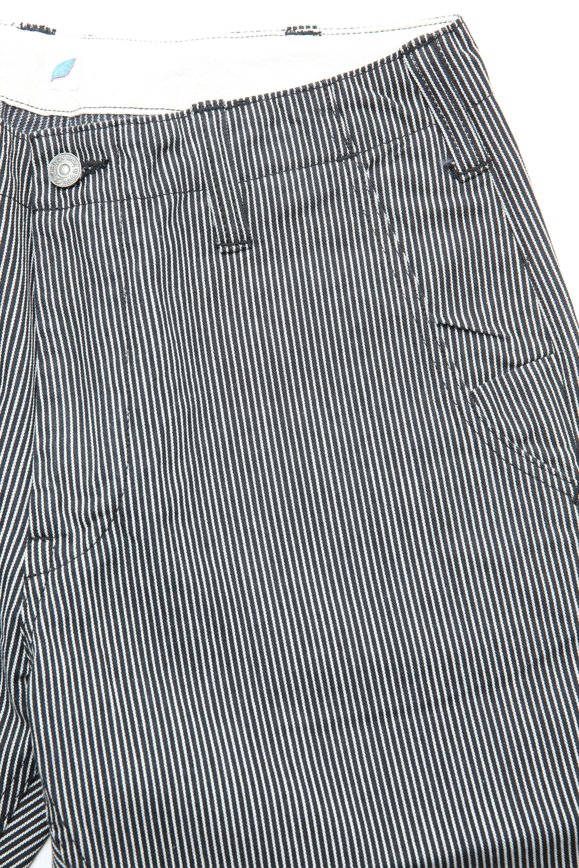 Pure Blue Japan [1174-BK] Men's Woven Hickory Stripe Utility Pants - Black