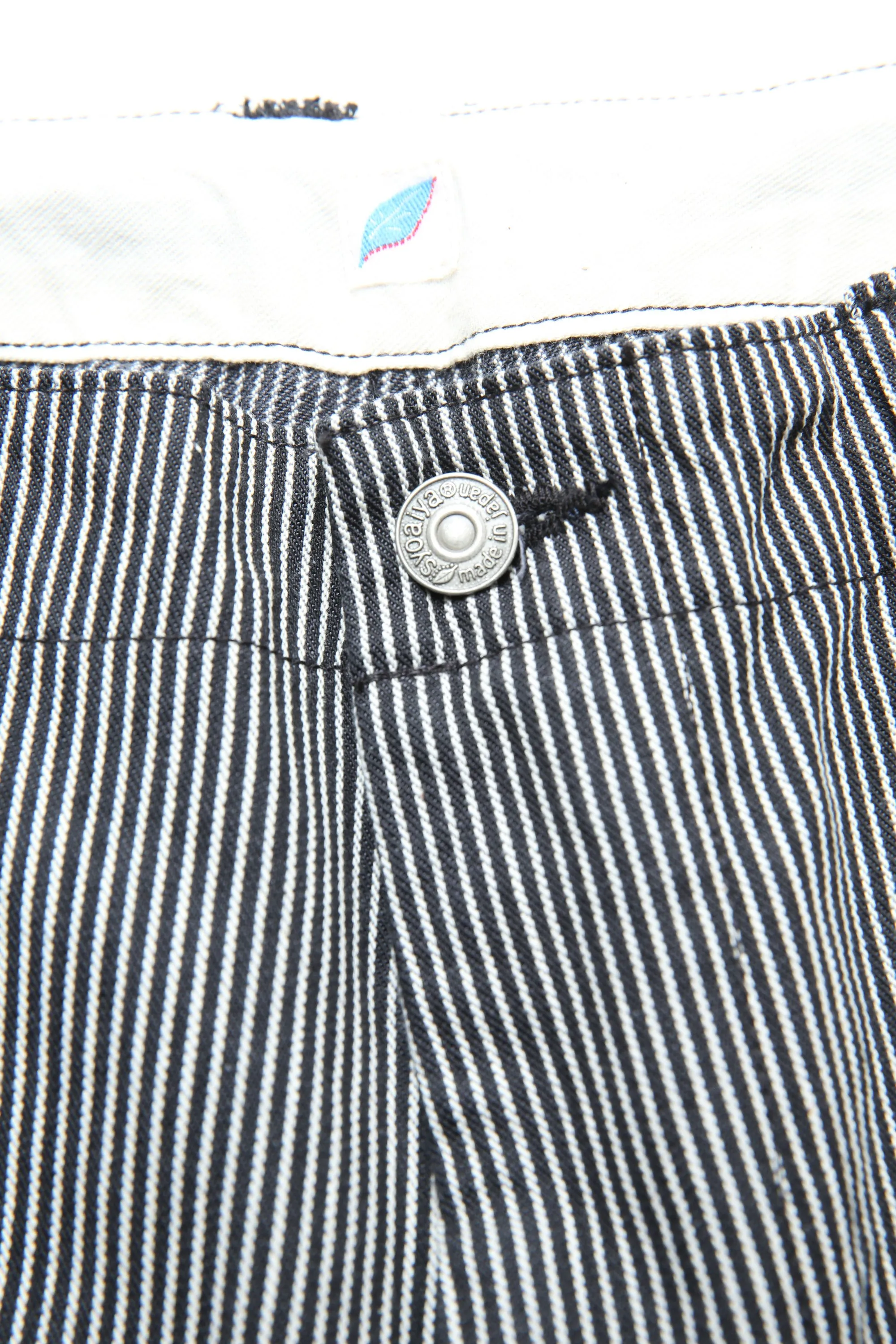 Pure Blue Japan [1174-BK] Men's Woven Hickory Stripe Utility Pants - Black