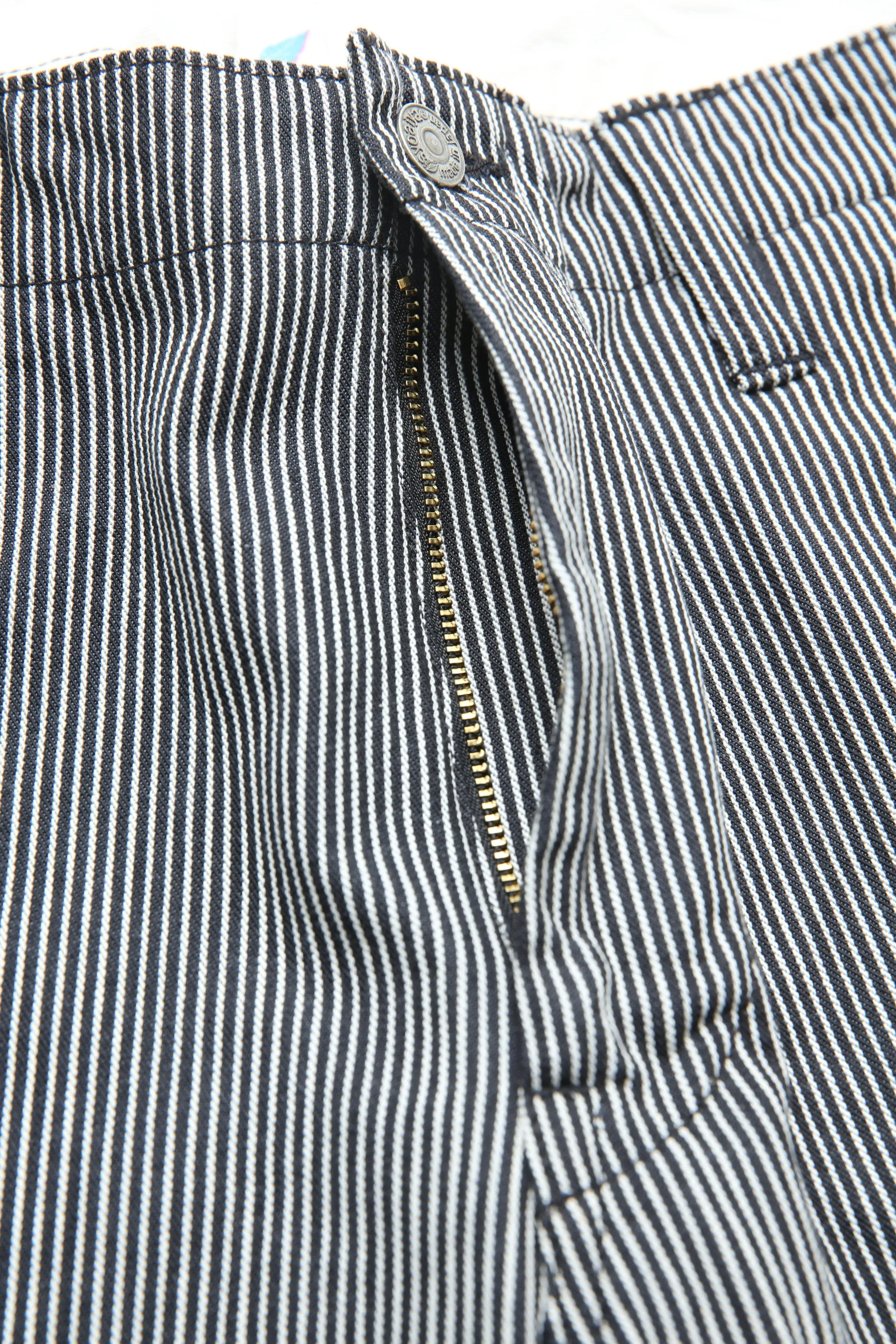 Pure Blue Japan [1174-BK] Men's Woven Hickory Stripe Utility Pants - Black