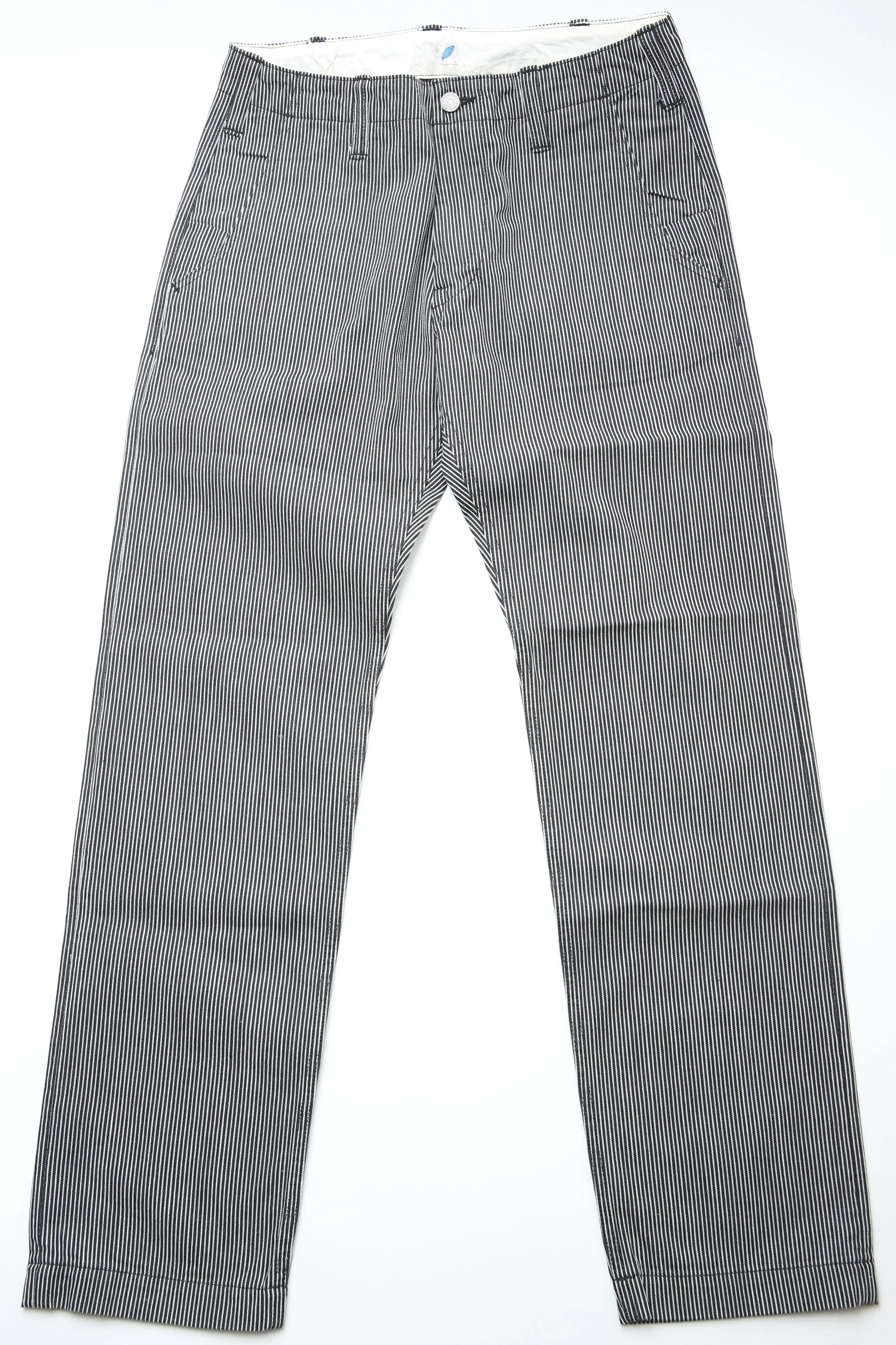 Pure Blue Japan [1174-BK] Men's Woven Hickory Stripe Utility Pants - Black