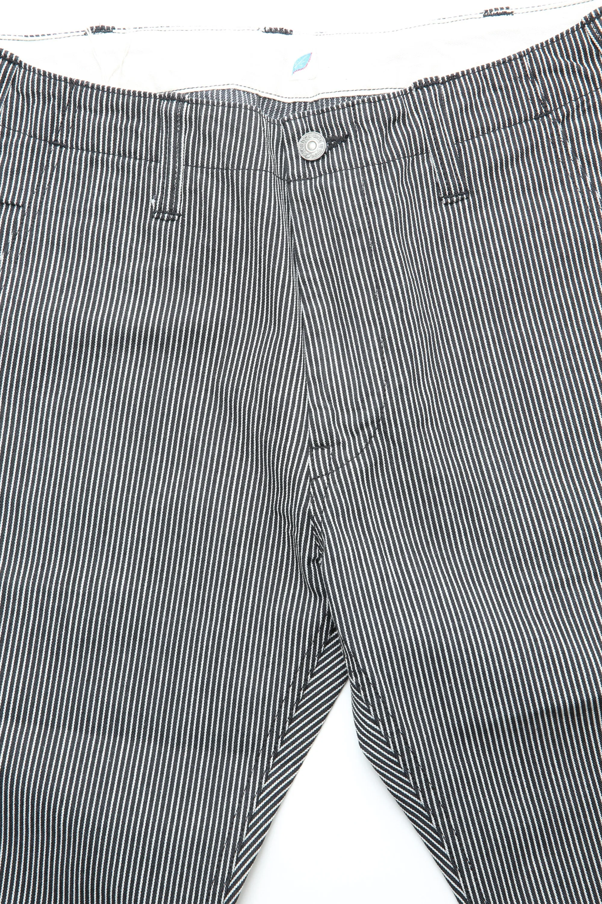 Pure Blue Japan [1174-BK] Men's Woven Hickory Stripe Utility Pants - Black