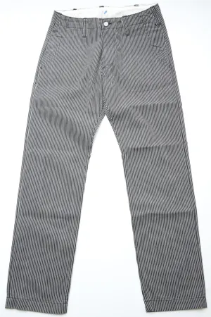 Pure Blue Japan [1174-BK] Men's Woven Hickory Stripe Utility Pants - Black