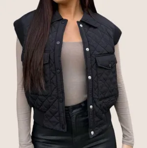 Quilted Vest In Black