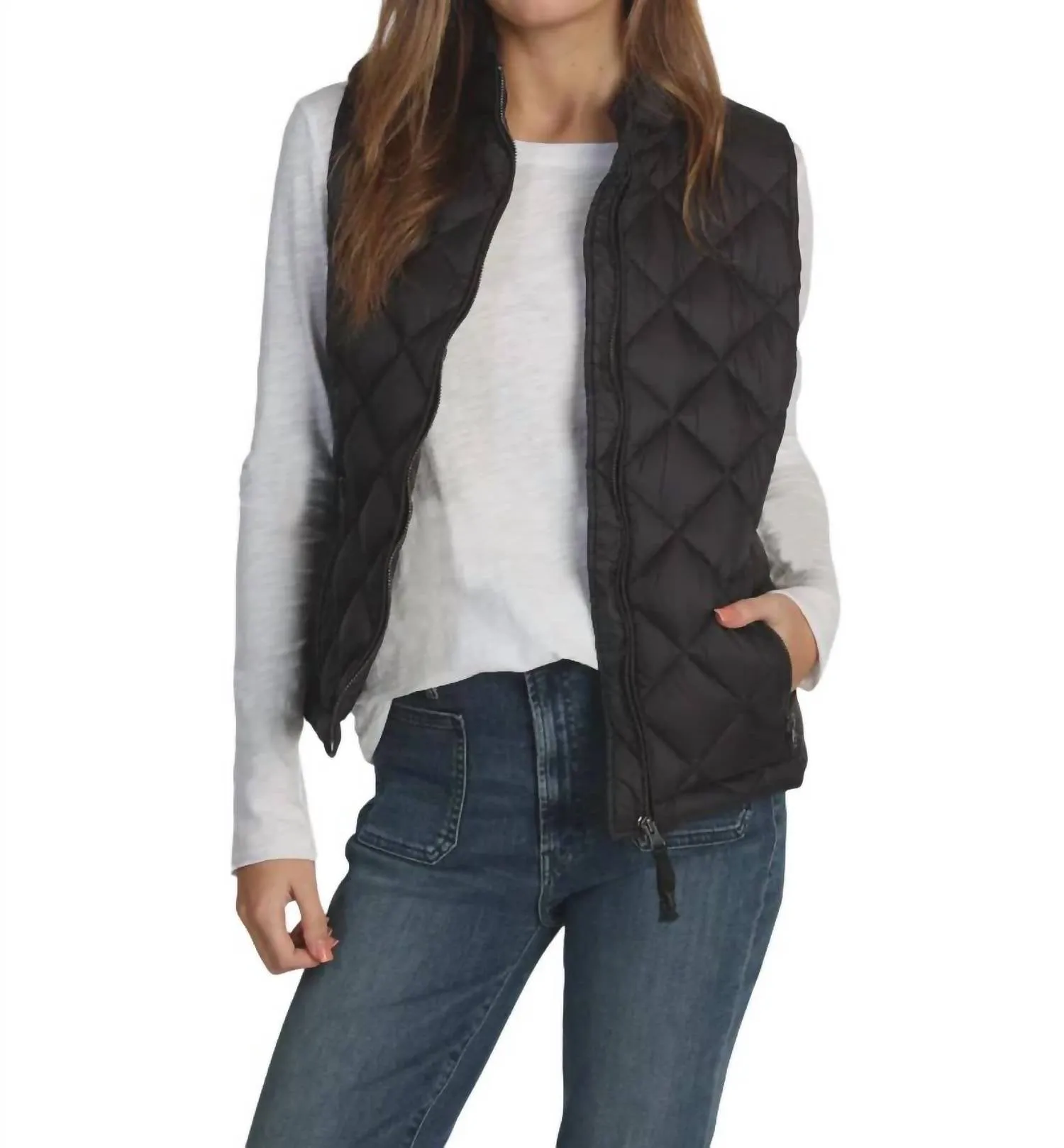 Quilted Vest In Black